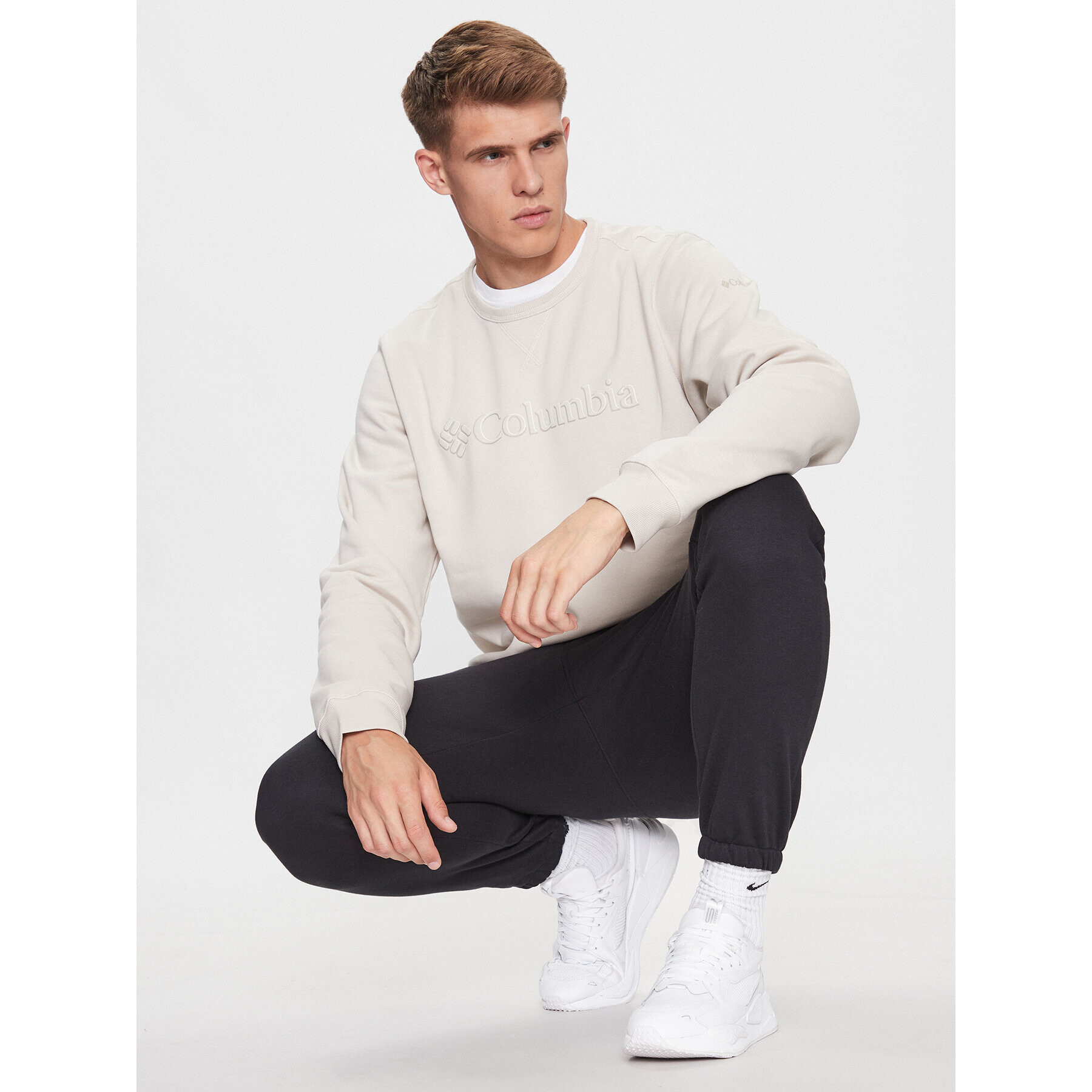Columbia Суитшърт M Logo Fleece Crew Кафяв Regular Fit - Pepit.bg