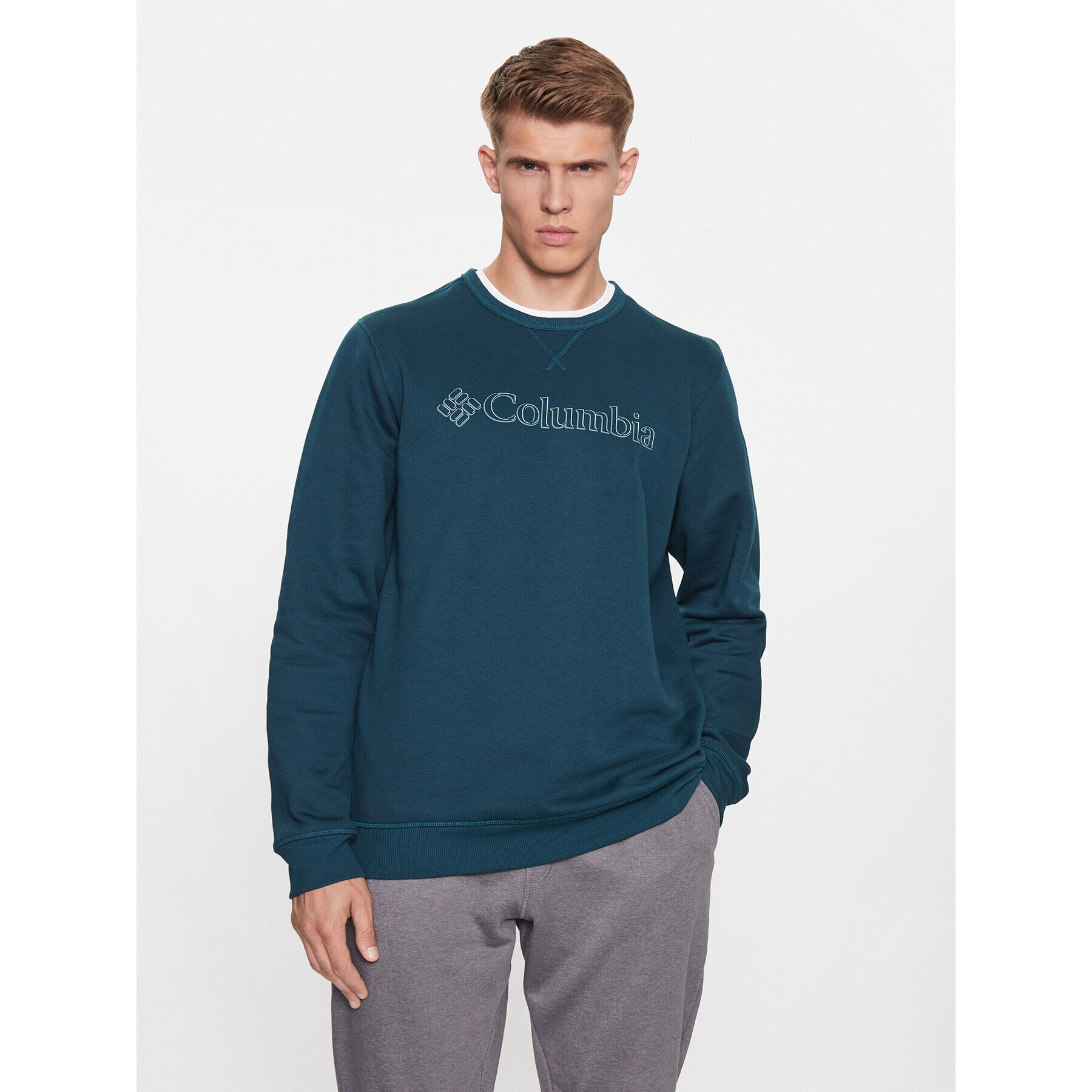 Columbia Суитшърт M Logo Fleece Crew Син Regular Fit - Pepit.bg