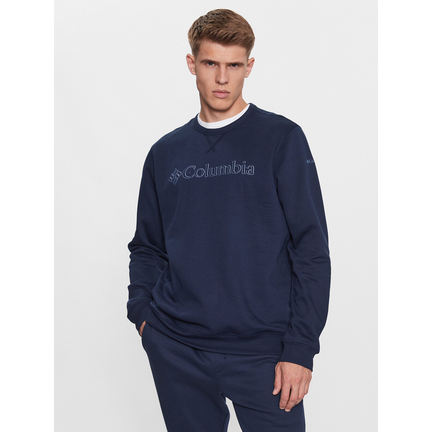 Columbia Суитшърт M Logo Fleece Crew Син Regular Fit - Pepit.bg