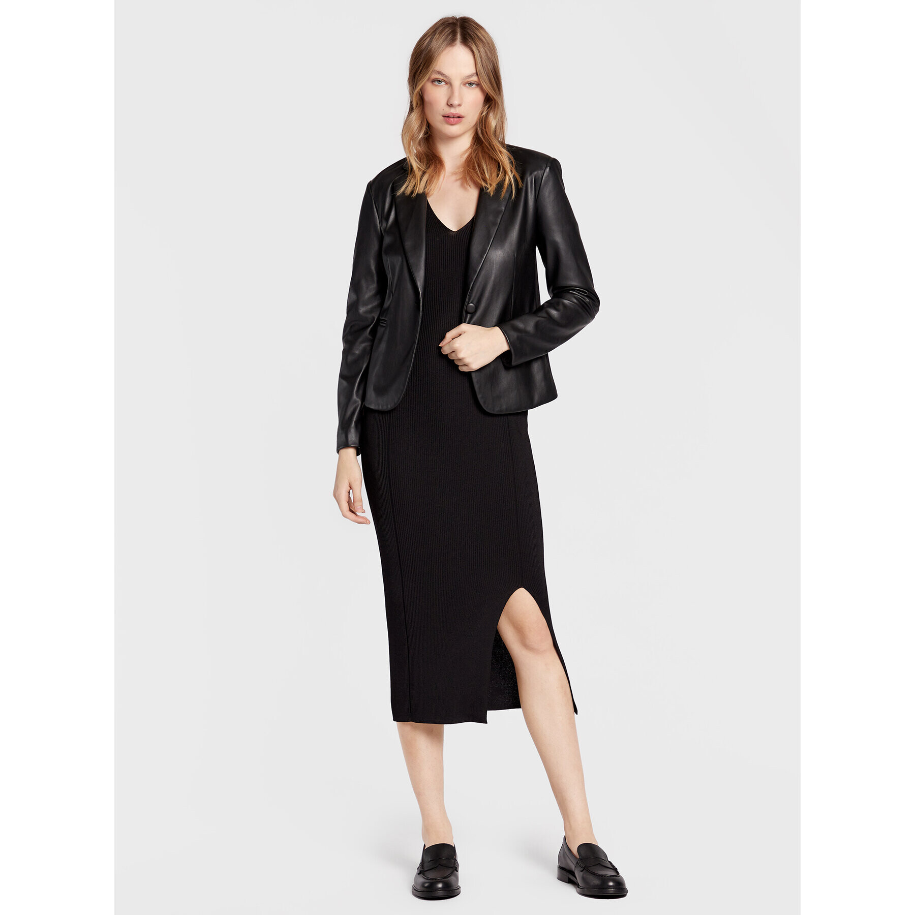 Comma Плетена рокля 2123288 Черен Slim Fit - Pepit.bg