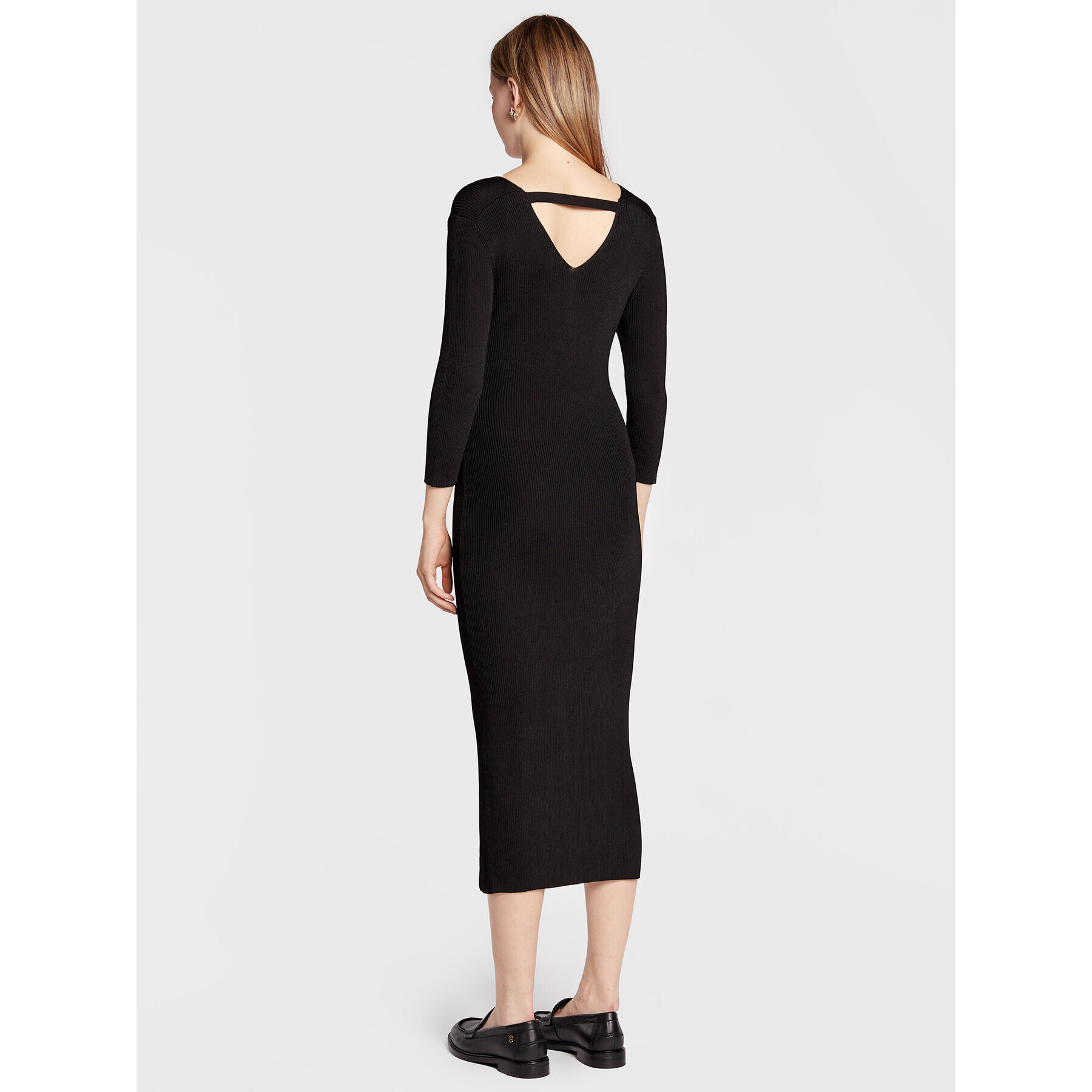 Comma Плетена рокля 2123288 Черен Slim Fit - Pepit.bg