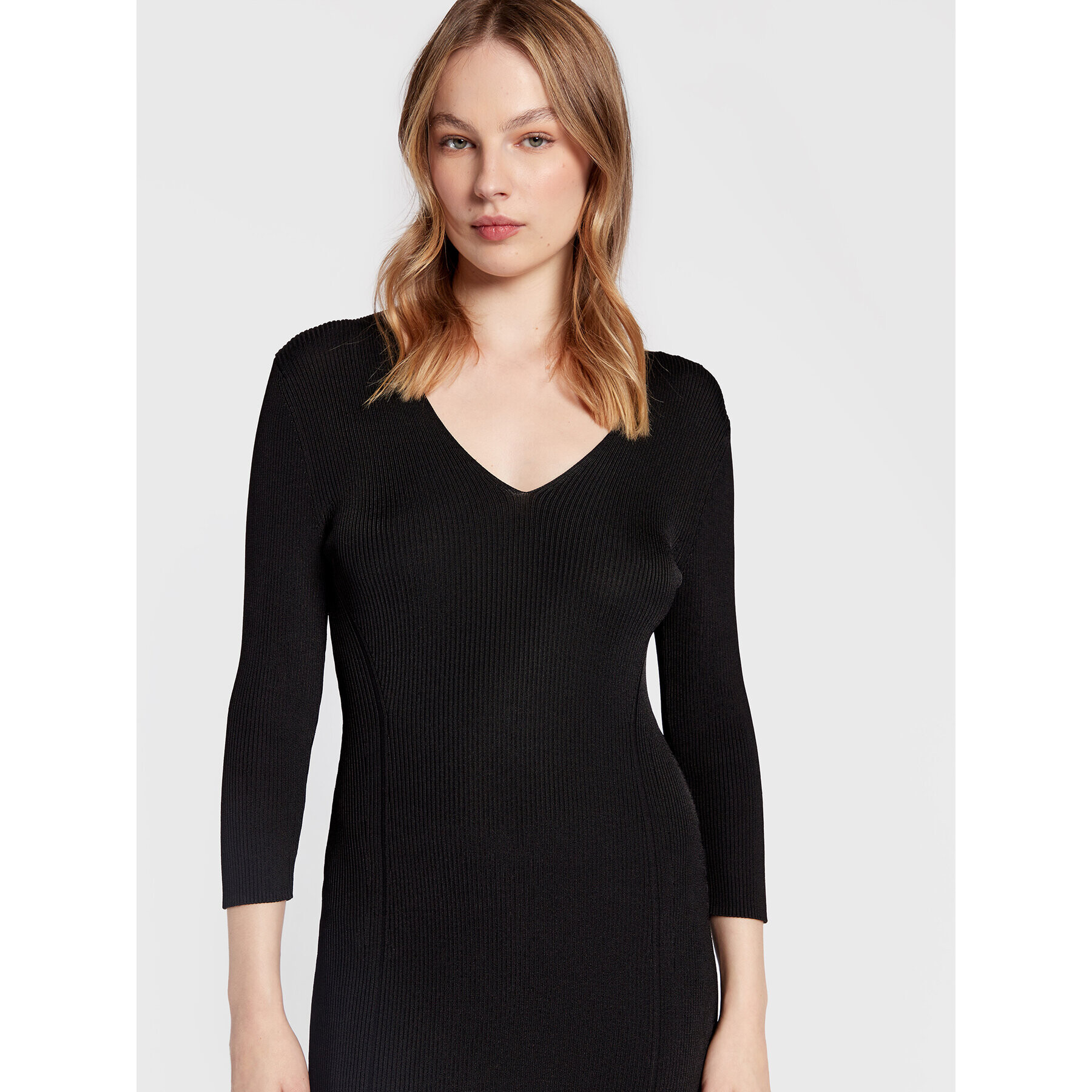 Comma Плетена рокля 2123288 Черен Slim Fit - Pepit.bg