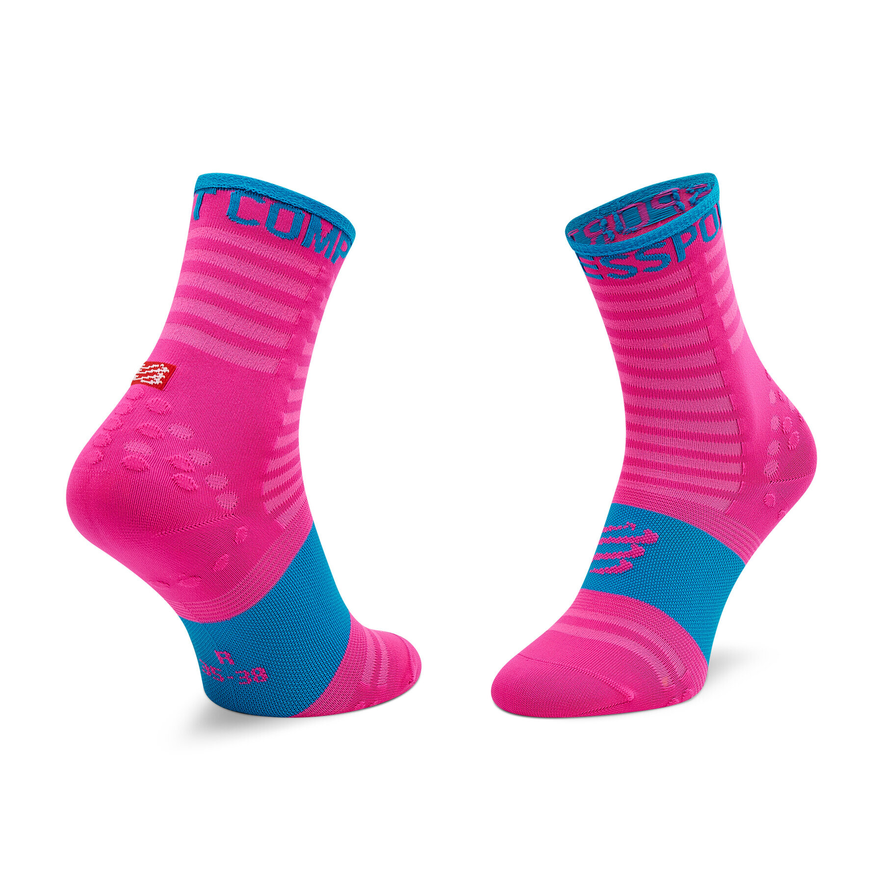 Compressport Чорапи дълги дамски Pro Racing Socks V3.0 Ultralight Run High XU00002B Розов - Pepit.bg