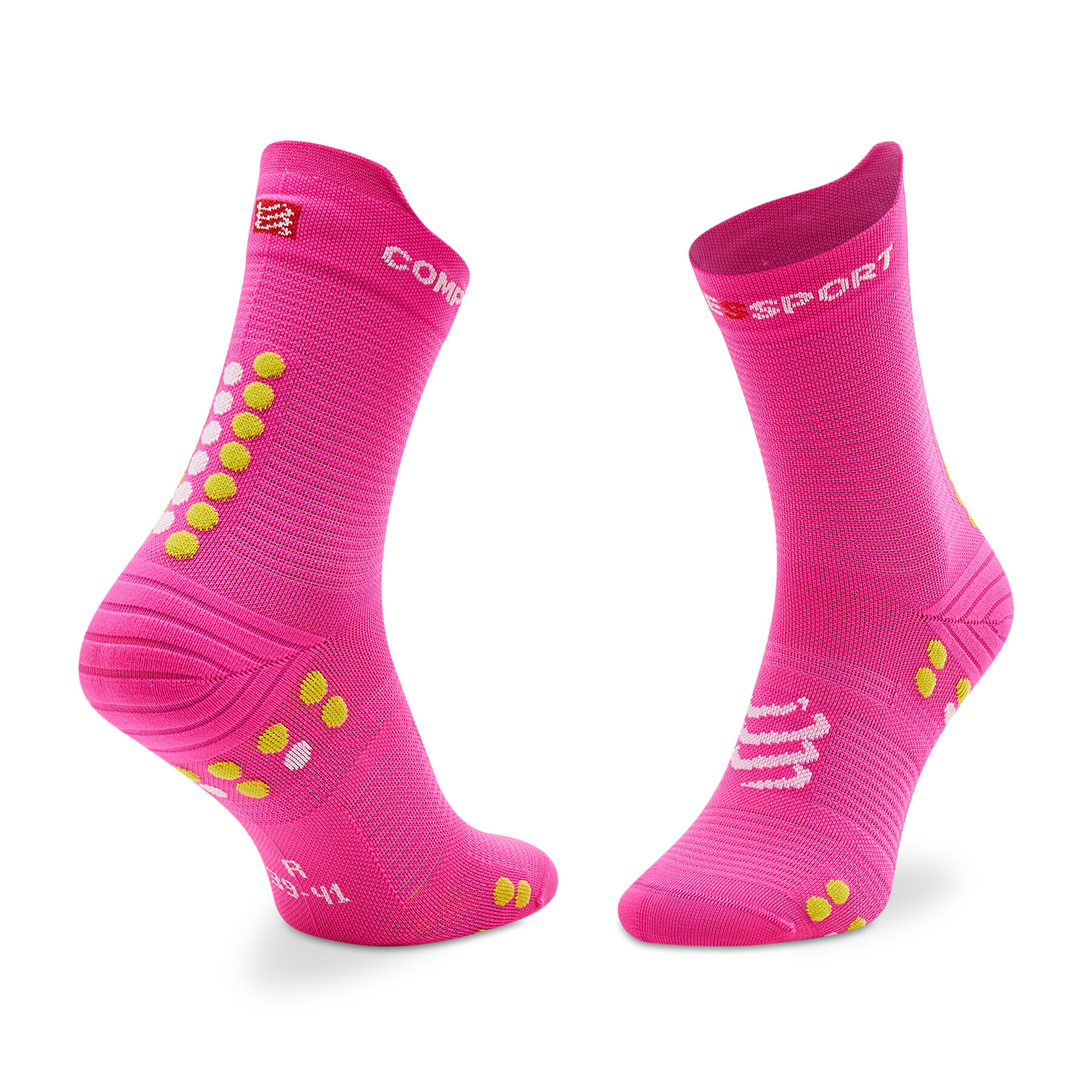 Compressport Чорапи дълги дамски Pro Racing Socks V4.0 Run High XU00046B_360 Розов - Pepit.bg