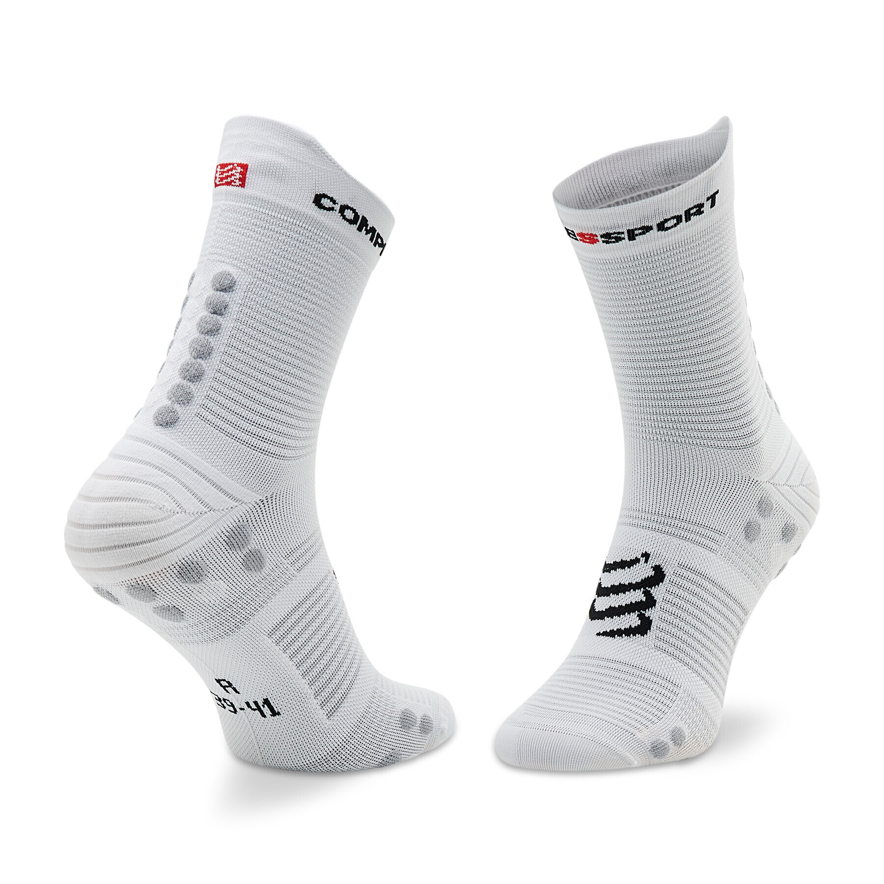 Compressport Дълги чорапи unisex Pro Racing Socks V4.0 Run High XU00046B_010 Бял - Pepit.bg