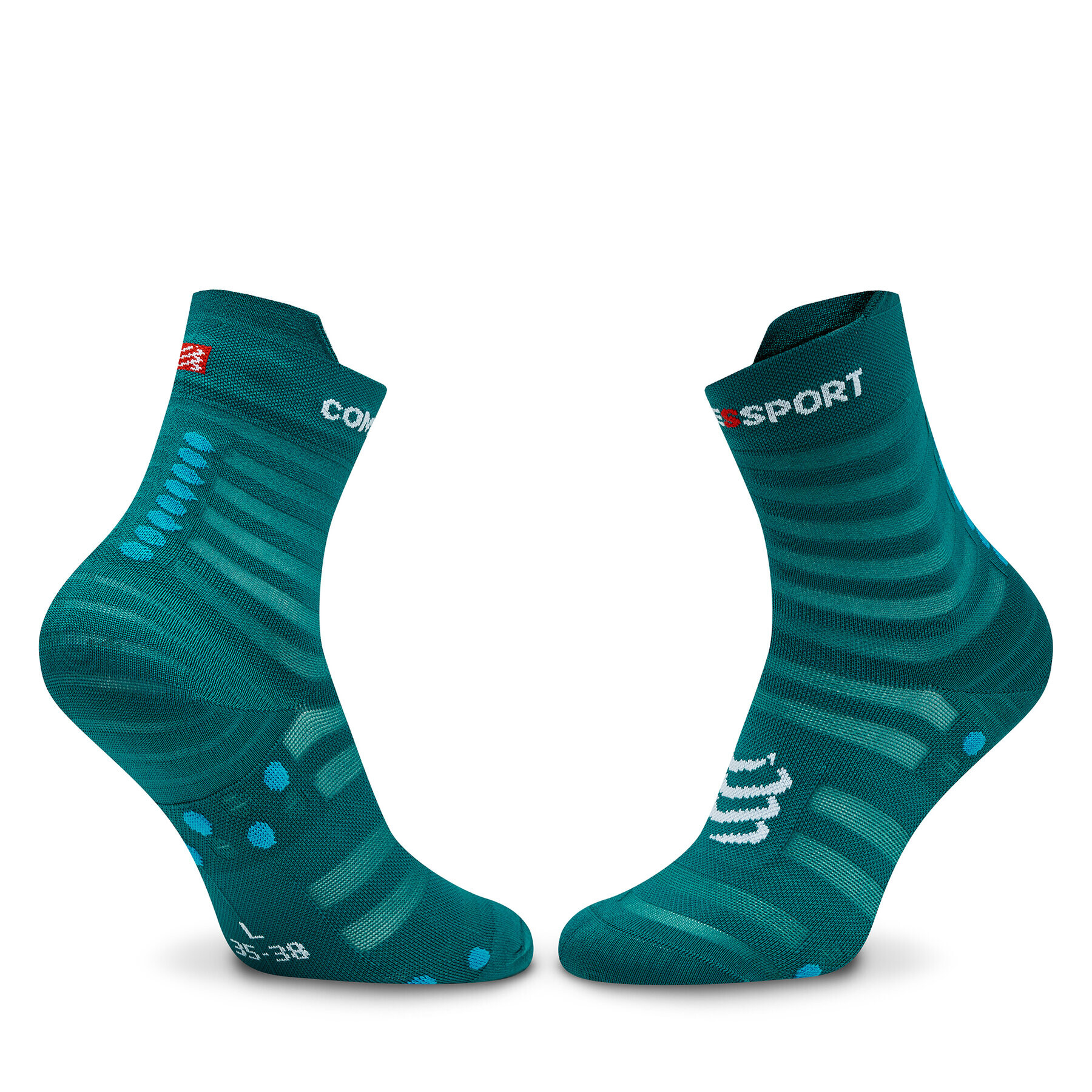 Compressport Дълги чорапи unisex Pro Racing Socks V4.0 Ultralight Run High XU00050B Зелен - Pepit.bg