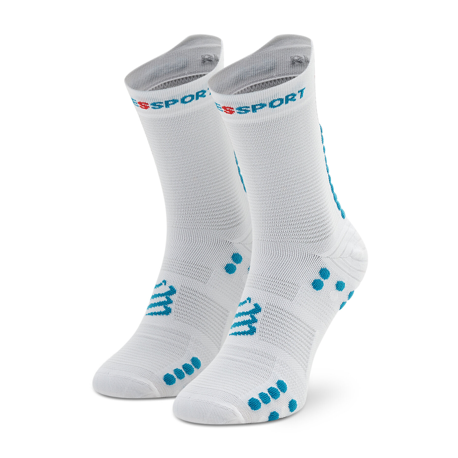 Compressport Дълги чорапи unisex Pro Racing V4.0 Run High XU00046B Бял - Pepit.bg