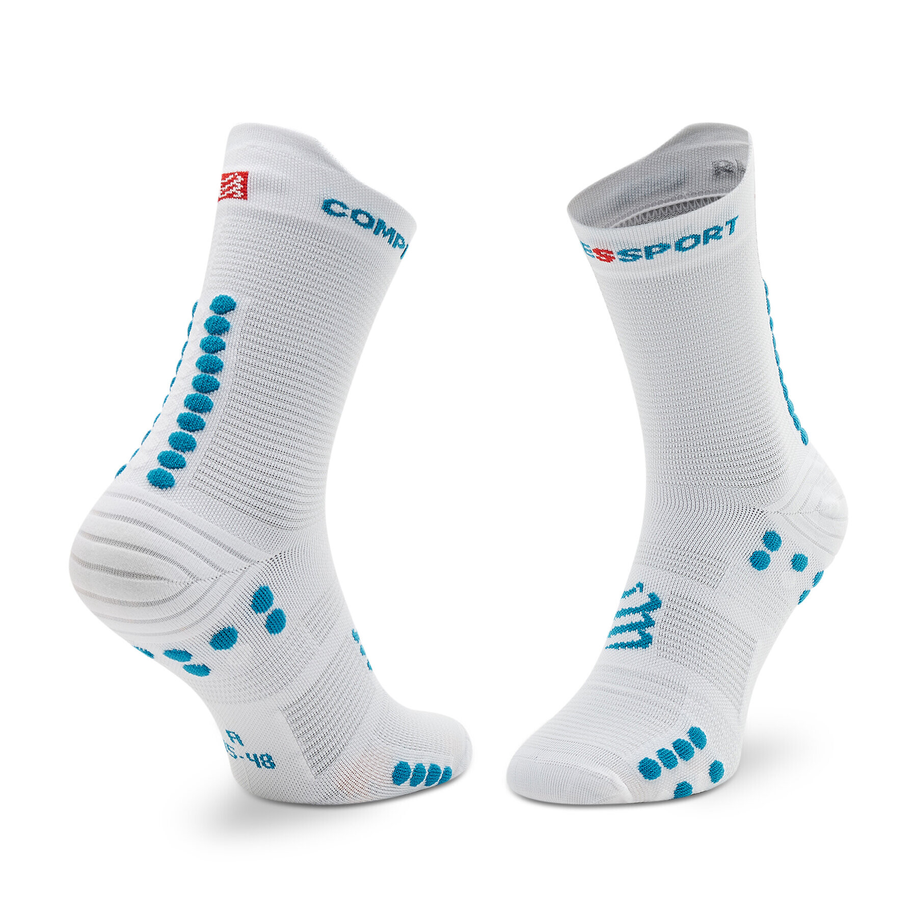 Compressport Дълги чорапи unisex Pro Racing V4.0 Run High XU00046B Бял - Pepit.bg