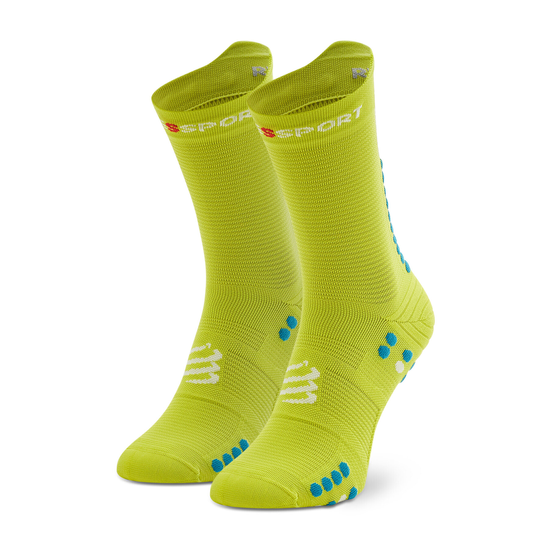 Compressport Дълги чорапи unisex Pro Racing V4.0 Run High XU00046B Зелен - Pepit.bg