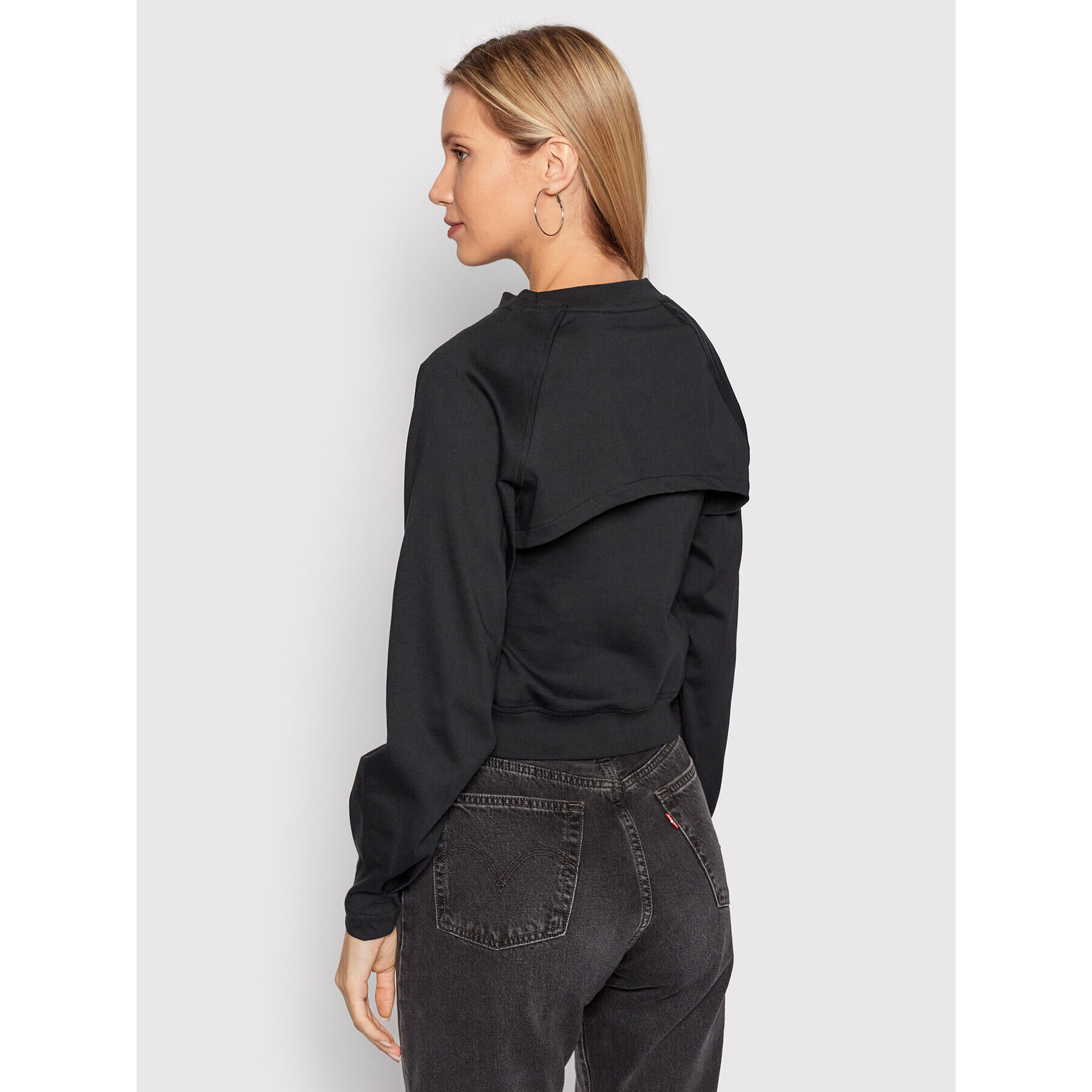 Converse Блуза Twisted 10022960-A01 Черен Relaxed Fit - Pepit.bg