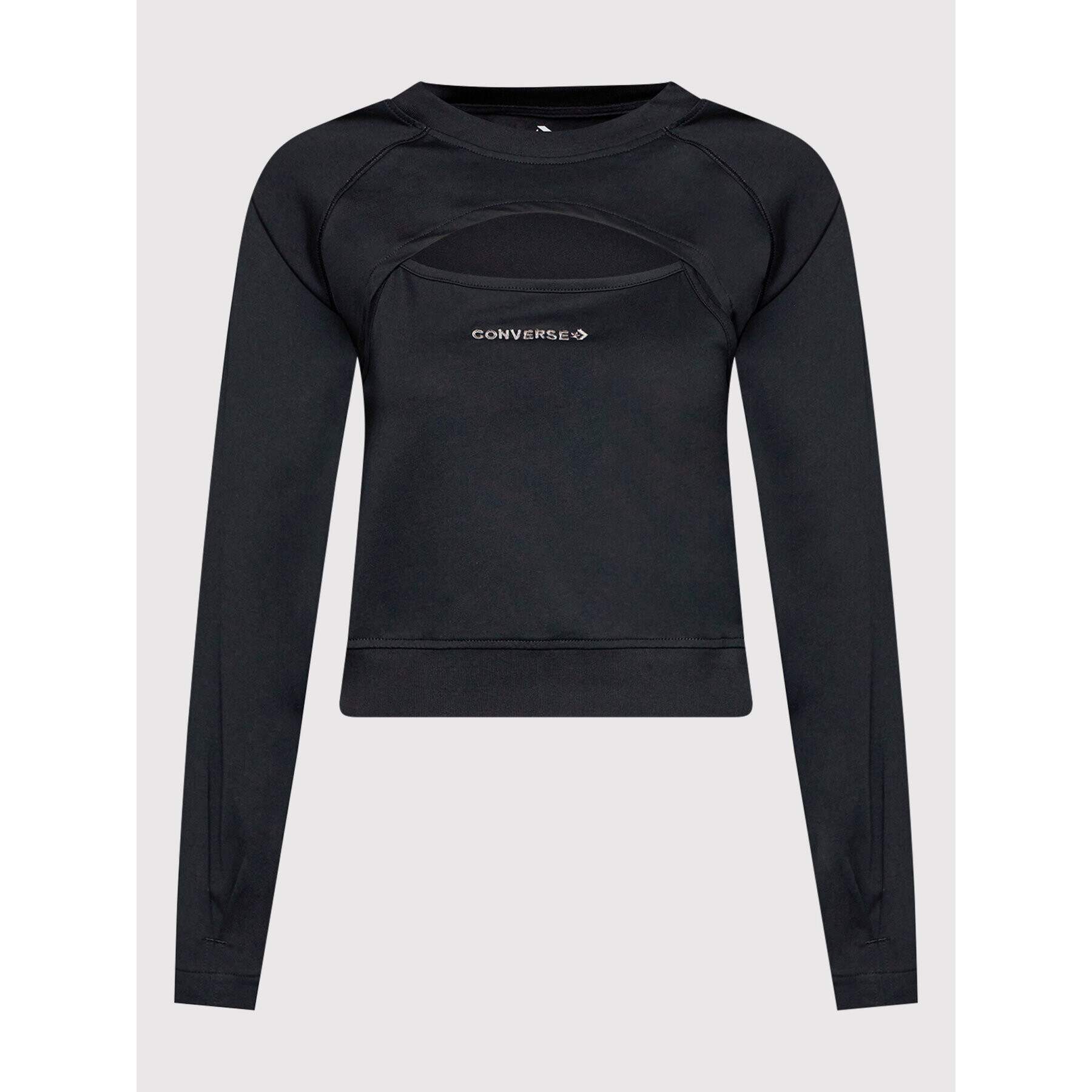Converse Блуза Twisted 10022960-A01 Черен Relaxed Fit - Pepit.bg