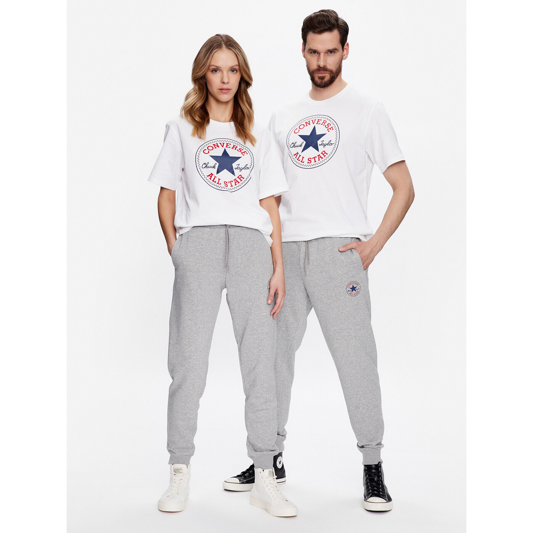 Converse Долнище анцуг Unisex Go-To All Star Patch 10024947-A02 Сив Regular Fit - Pepit.bg