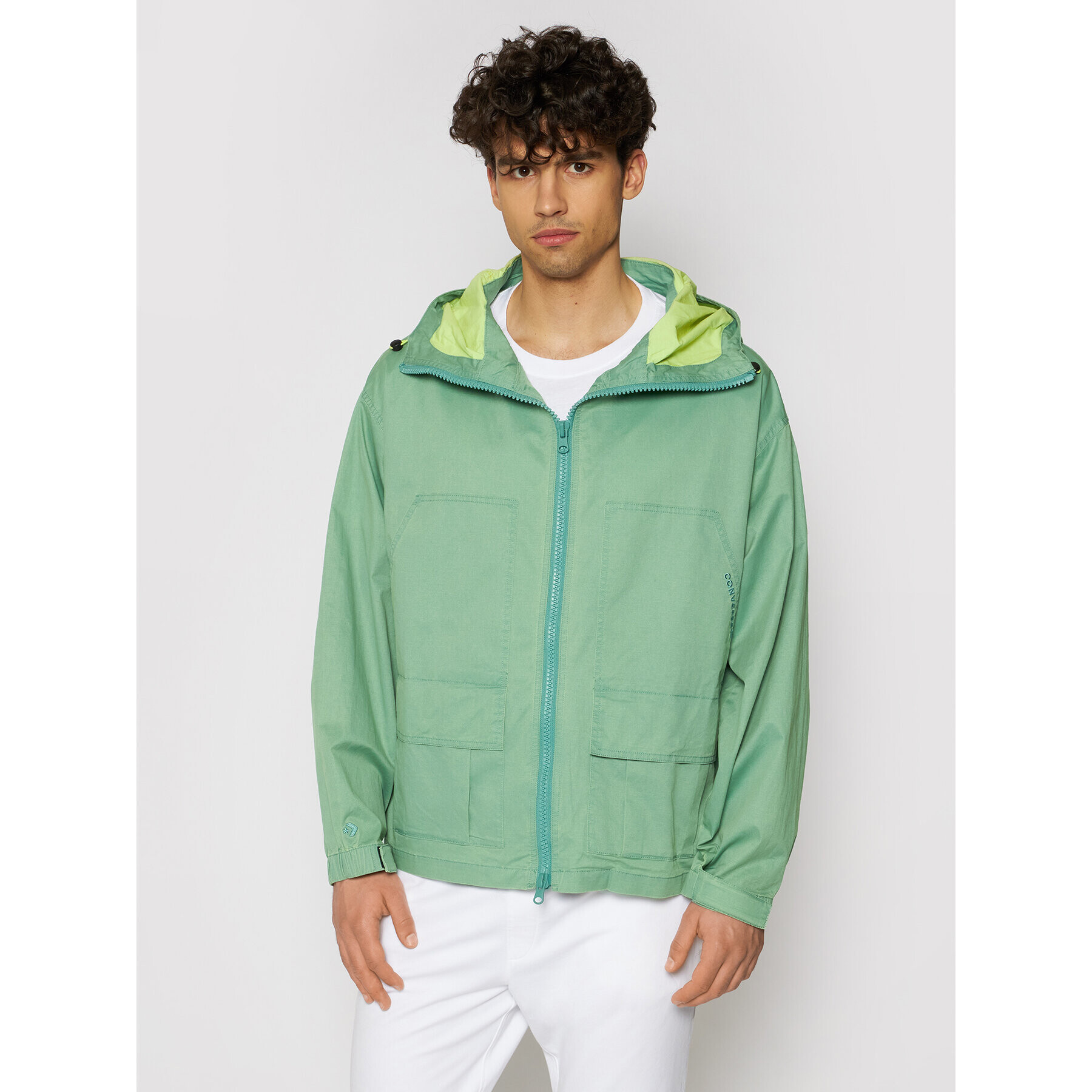 Converse Преходно яке Double Pocket 10021097-A03 Зелен Regular Fit - Pepit.bg