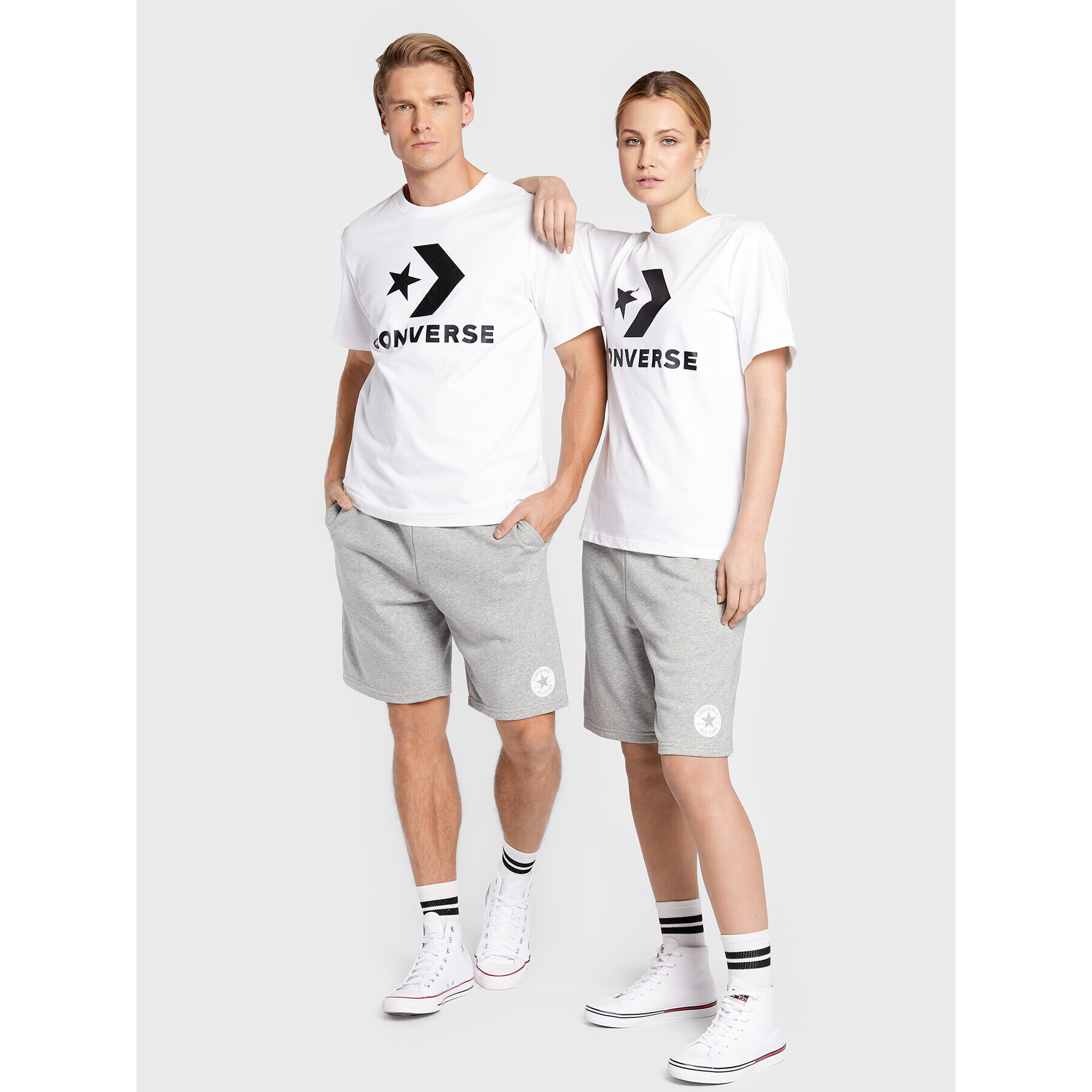 Converse Спортни шорти Unisex 10023860-A01 Сив Regular Fit - Pepit.bg