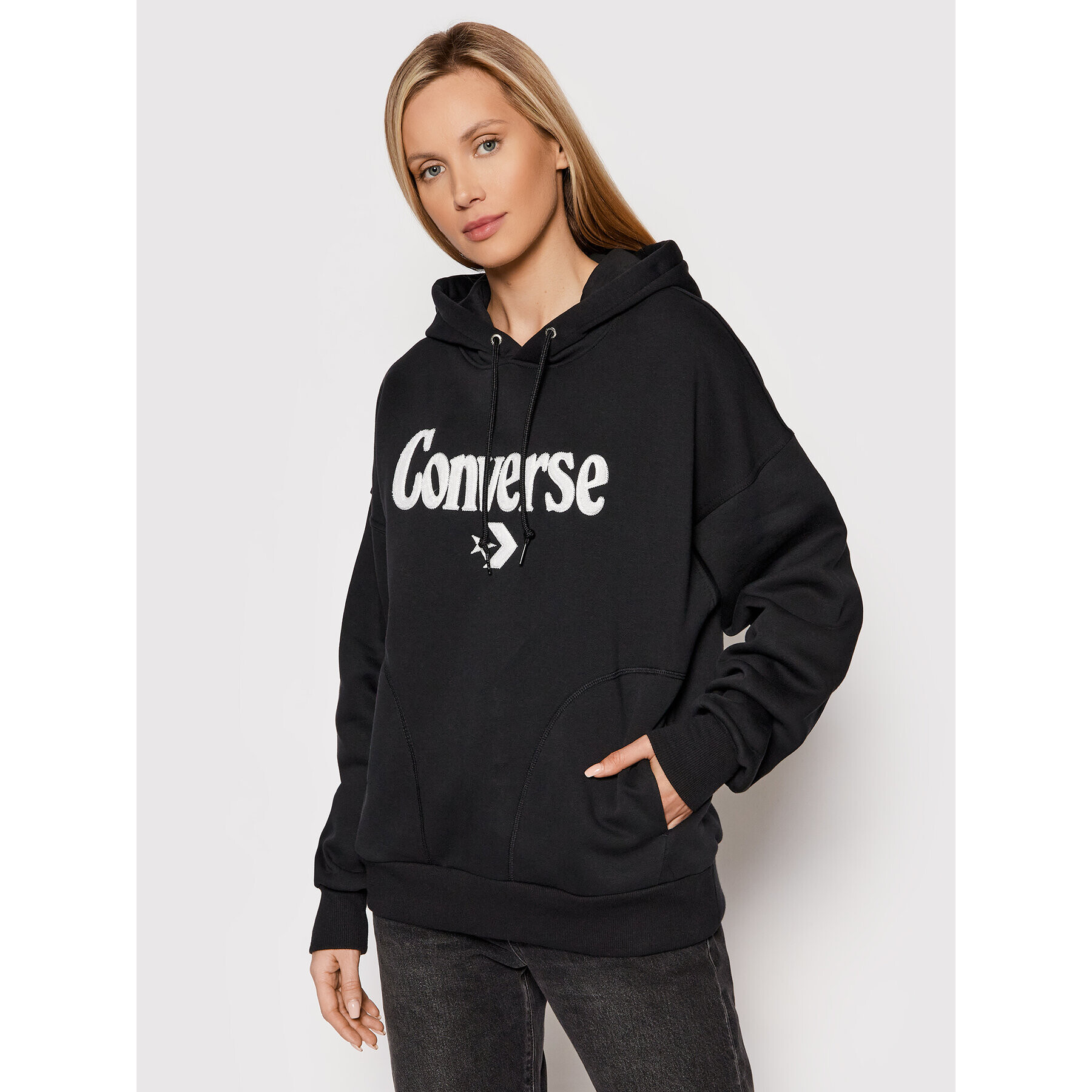 Converse Суитшърт 10022349-A02 Черен Oversize - Pepit.bg