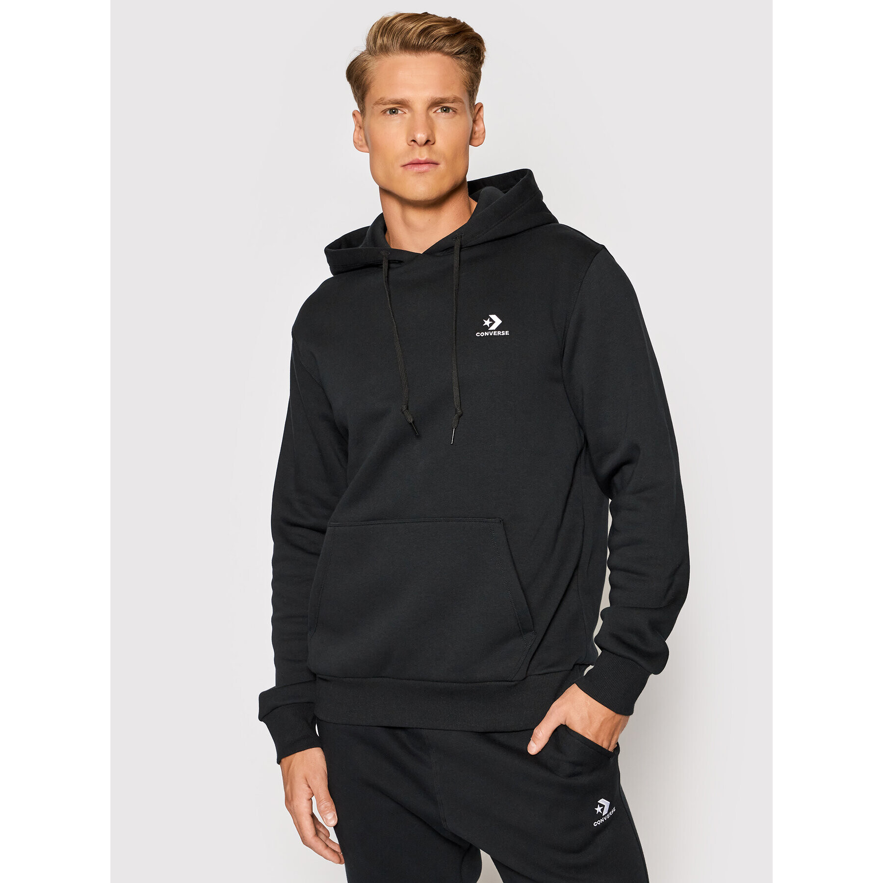 Converse Суитшърт Embroidered 10019923-A01 Черен Regular Fit - Pepit.bg