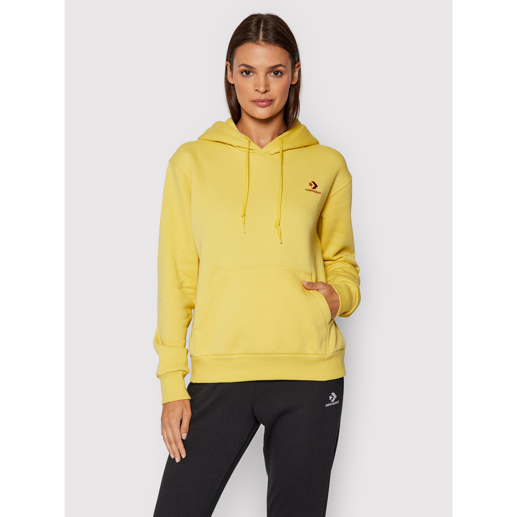 Converse Суитшърт Embroidered Star 10020872-A18 Жълт Regular Fit - Pepit.bg