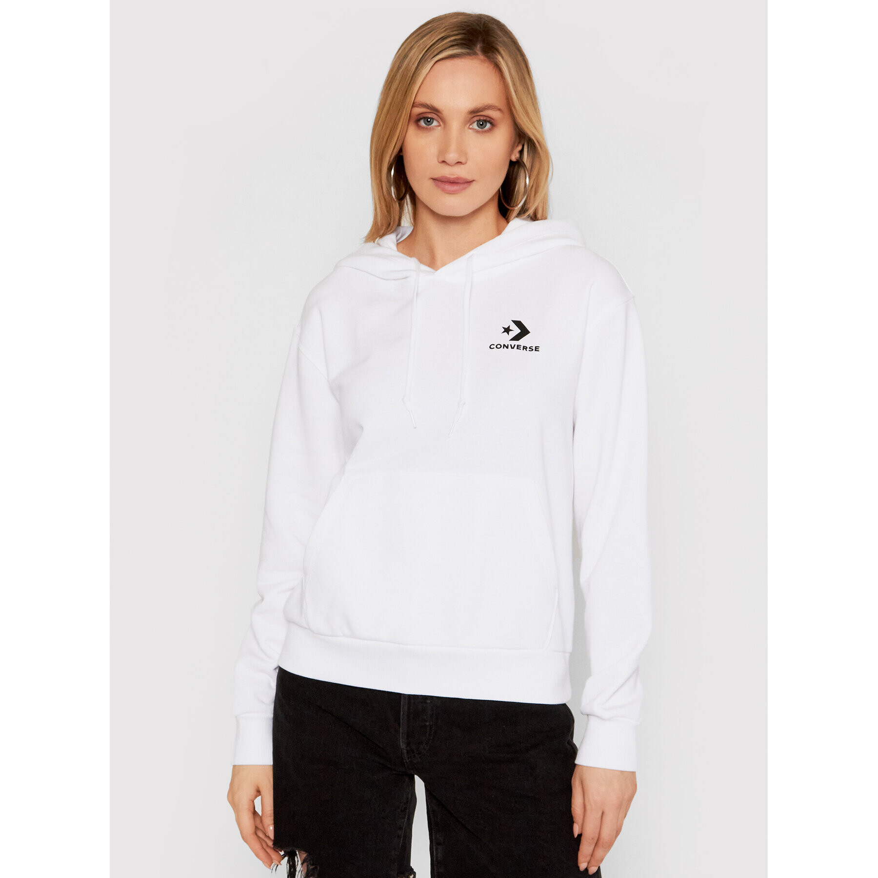 Converse Суитшърт Empowerment 10021655-A01 Бял Regular Fit - Pepit.bg