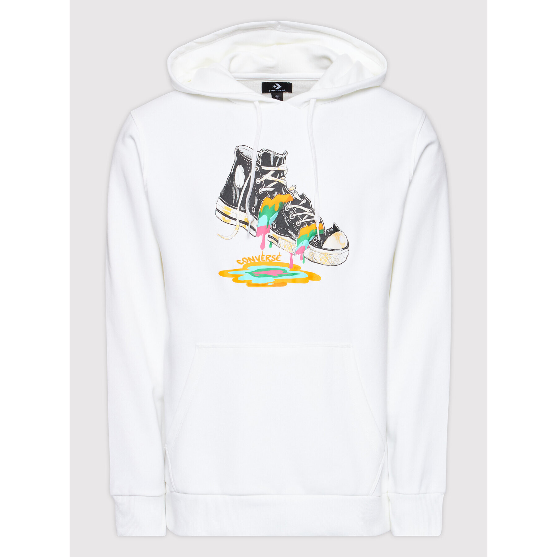 Converse Суитшърт Paint Drip Graphic 10022937-A01 Бял Standard Fit - Pepit.bg