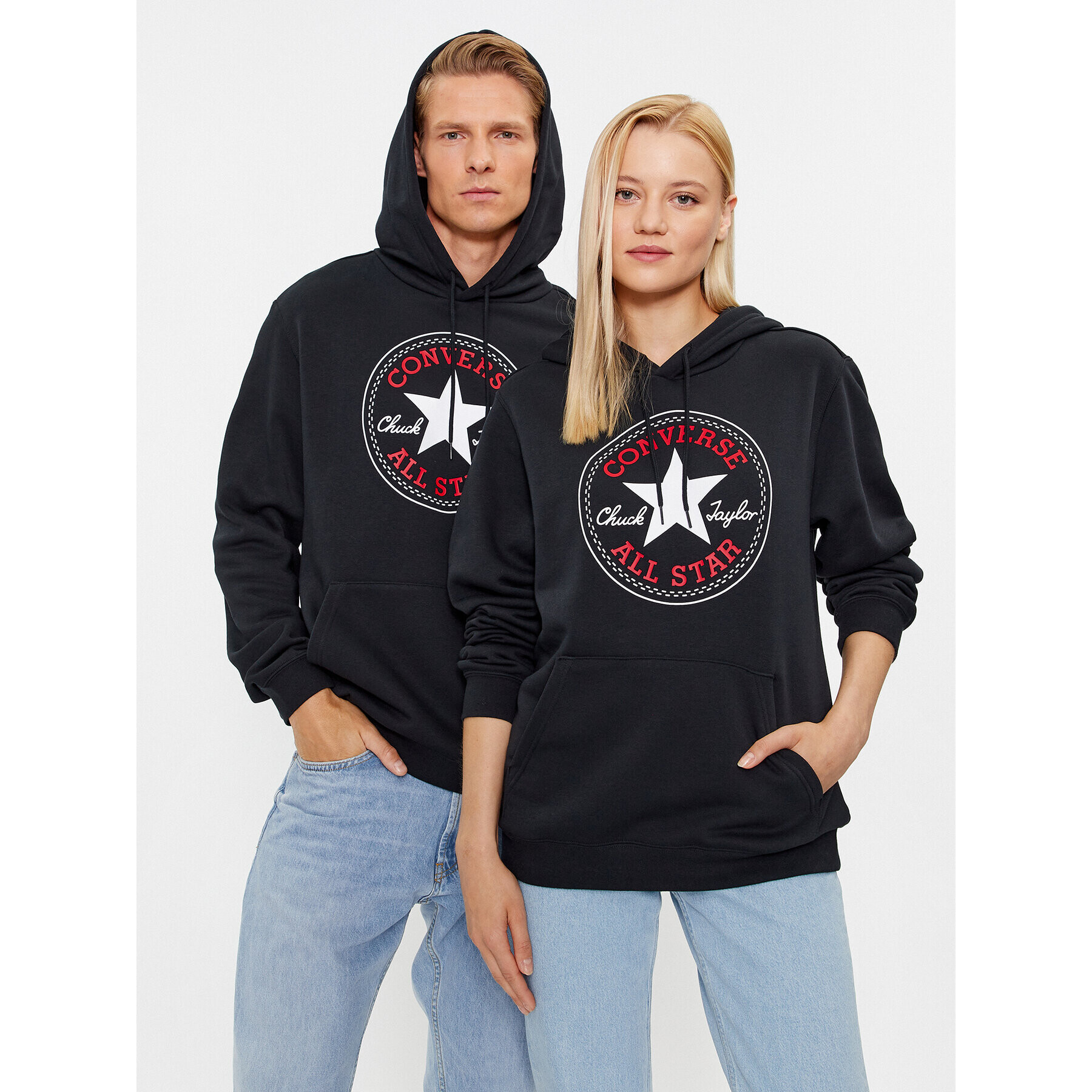 Converse Суитшърт Standard Fit Center Front Large Chuck Patch Core Po Hoodie Bb 10025470-A01 Черен Regular Fit - Pepit.bg