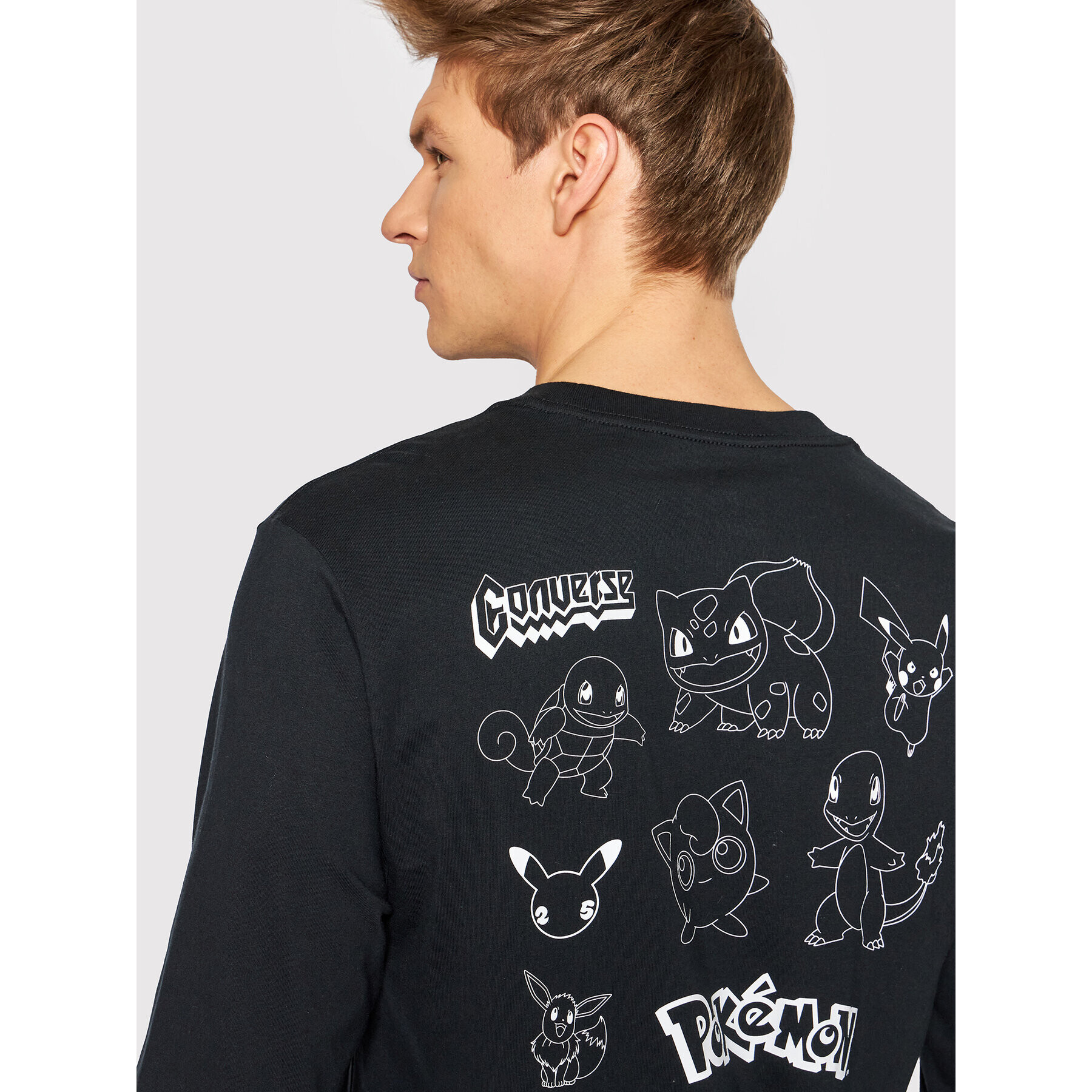 Converse Тениска с дълъг ръкав Unisex POKEMON Patch 10023900-A01 Черен Standard Fit - Pepit.bg