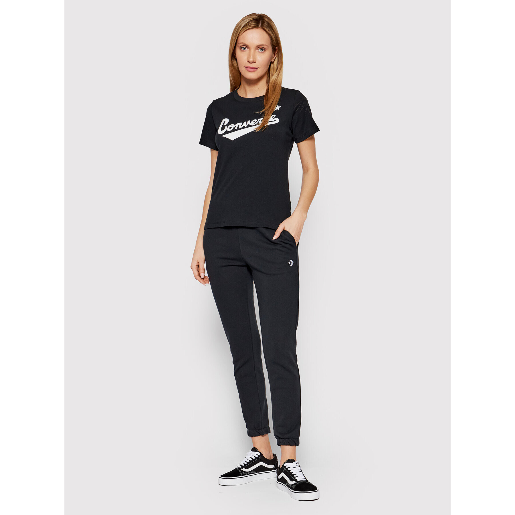 Converse Тишърт 10021940-A02 Черен Standard Fit - Pepit.bg