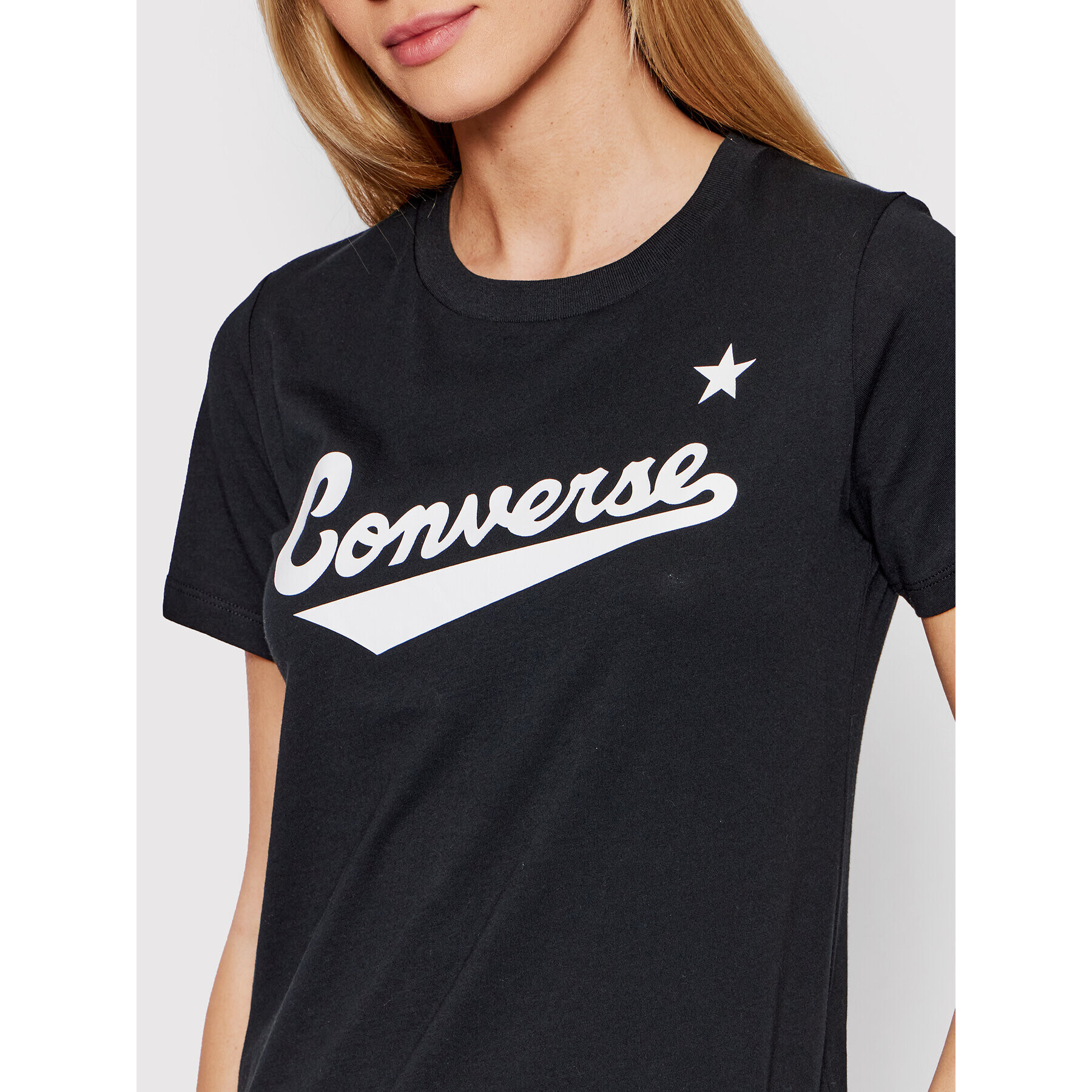 Converse Тишърт 10021940-A02 Черен Standard Fit - Pepit.bg