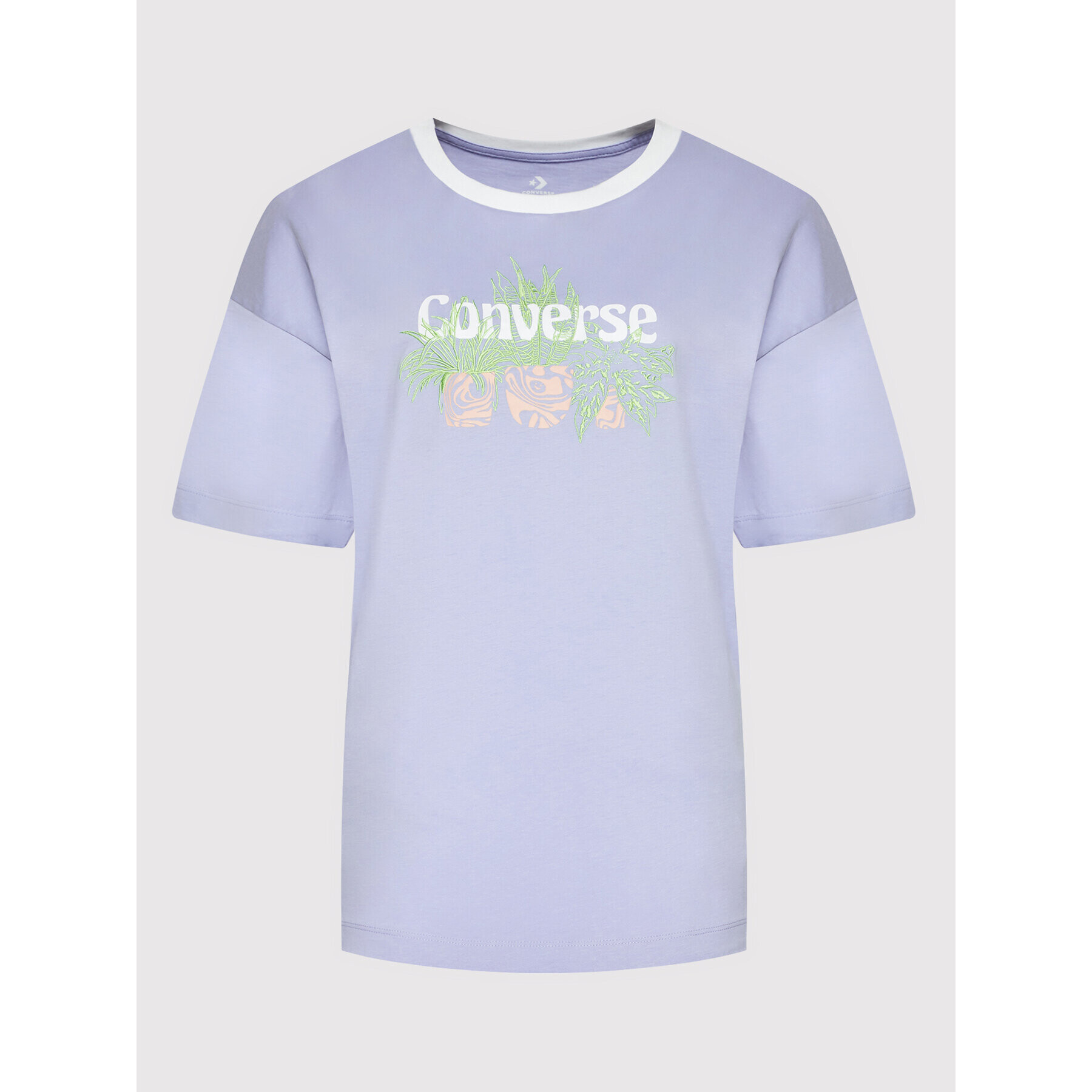 Converse Тишърт 10023937-A04 Виолетов Loose Fit - Pepit.bg