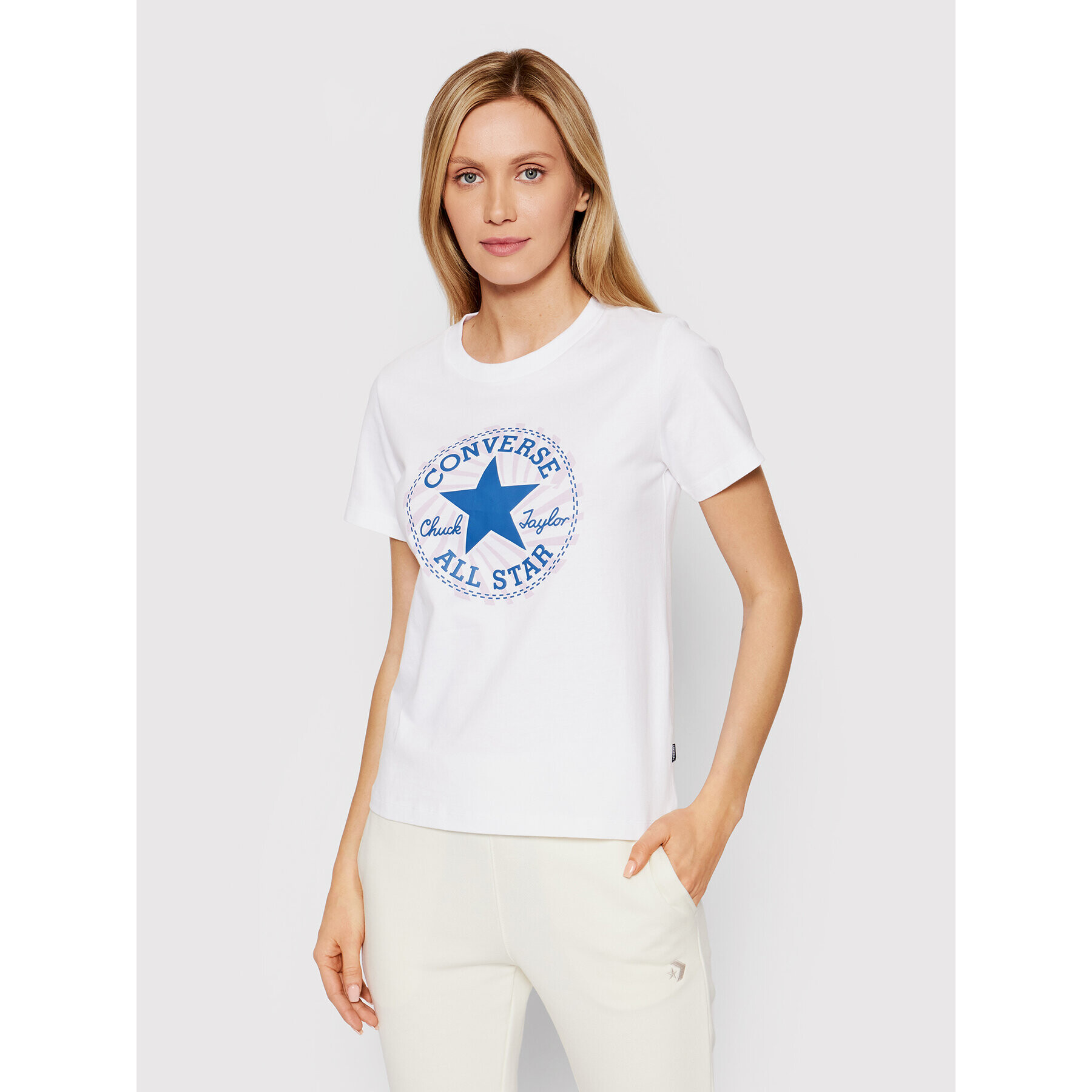 Converse Тишърт 10024032-A02 Бял Standard Fit - Pepit.bg