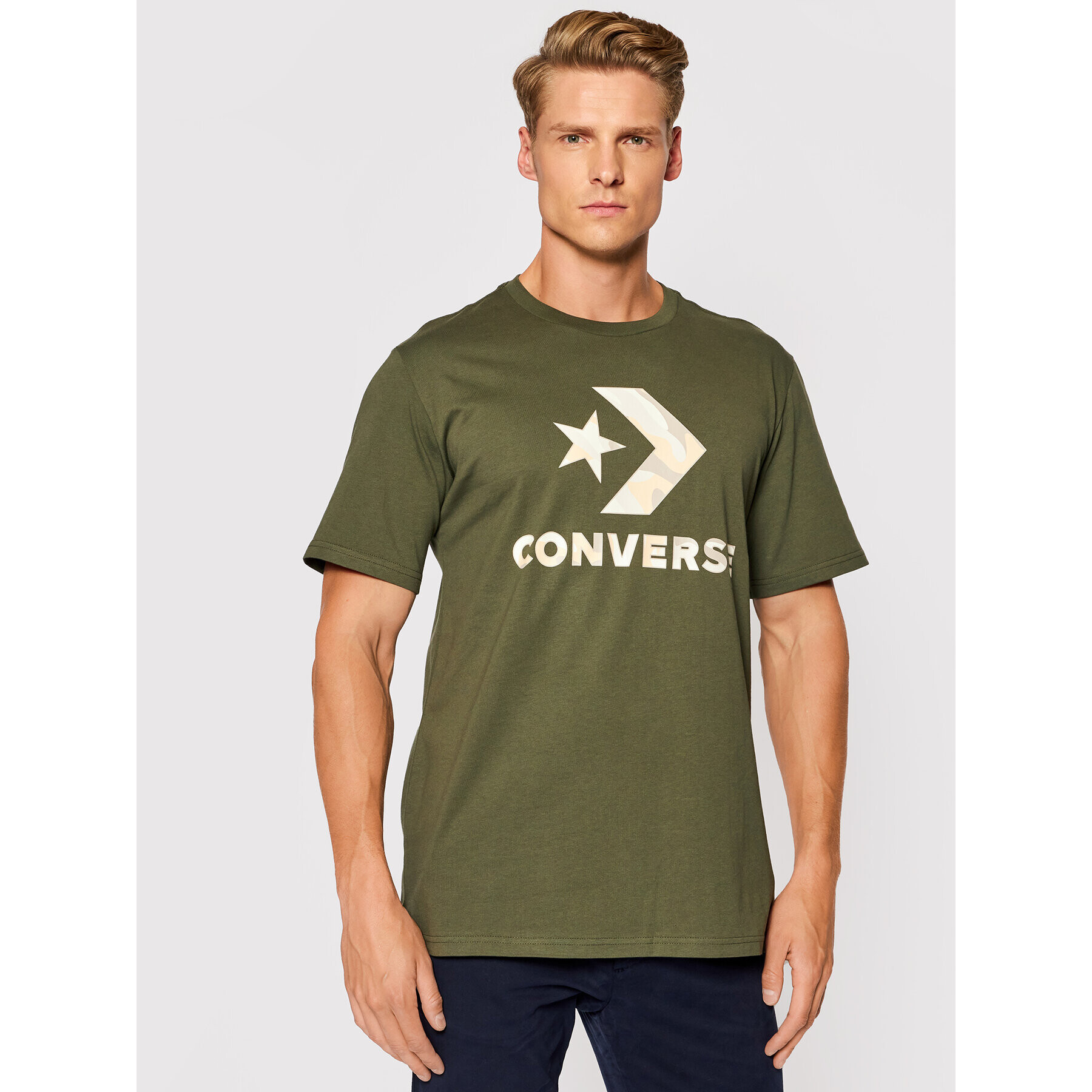 Converse Тишърт Camo Fill Graphic 10023140-A03 Зелен Regular Fit - Pepit.bg