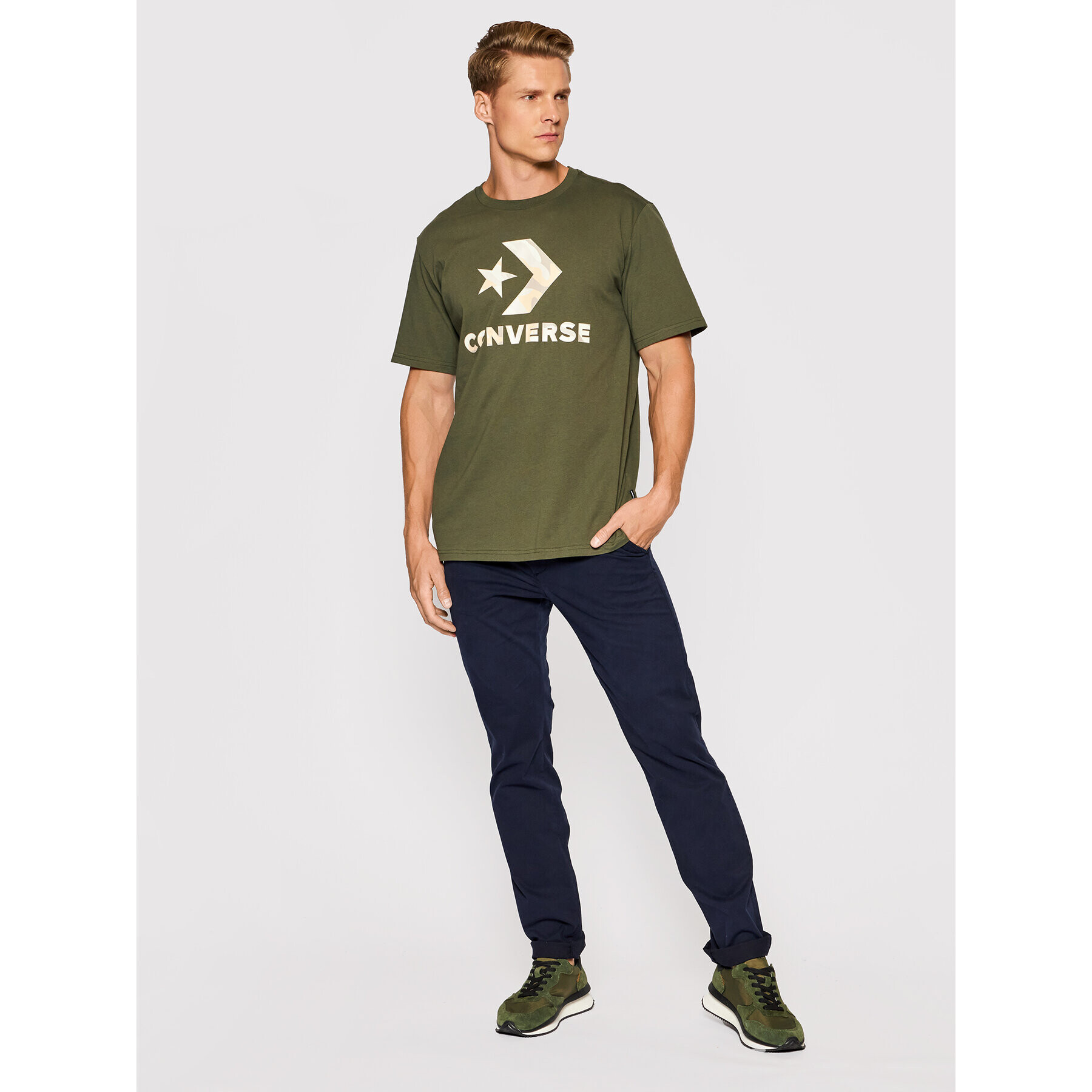 Converse Тишърт Camo Fill Graphic 10023140-A03 Зелен Regular Fit - Pepit.bg