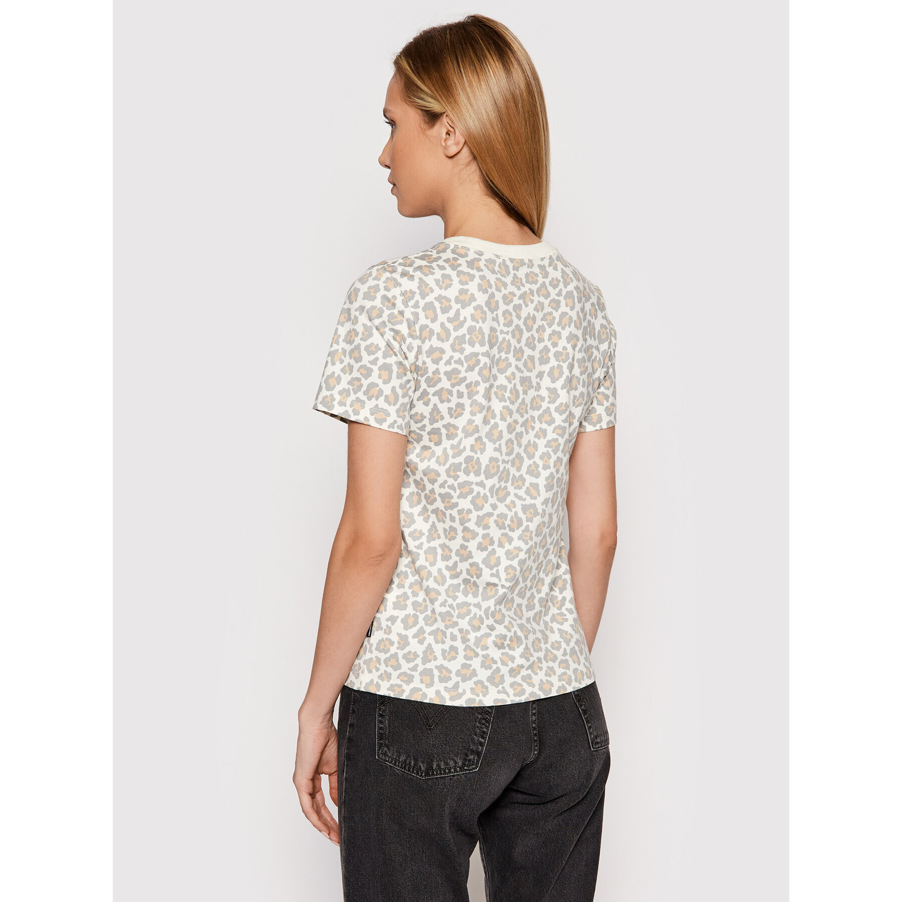 Converse Тишърт Center Front Star Chevron Leopard 10022364-A01 Бежов Regular Fit - Pepit.bg