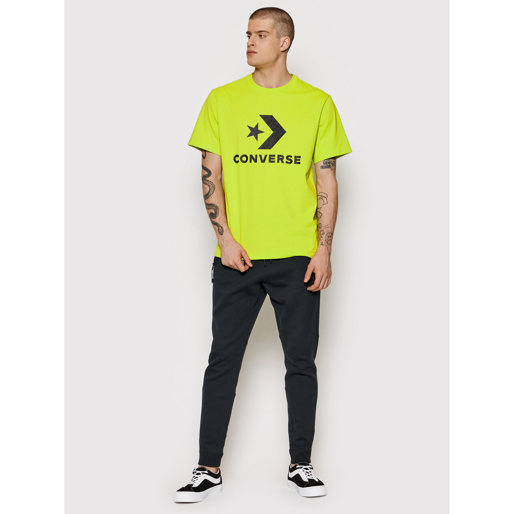 Converse Тишърт Cheeta Star Chevron 10023444-A02 Зелен Regular Fit - Pepit.bg