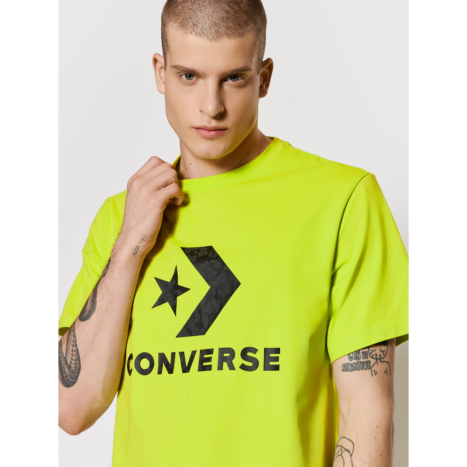 Converse Тишърт Cheeta Star Chevron 10023444-A02 Зелен Regular Fit - Pepit.bg