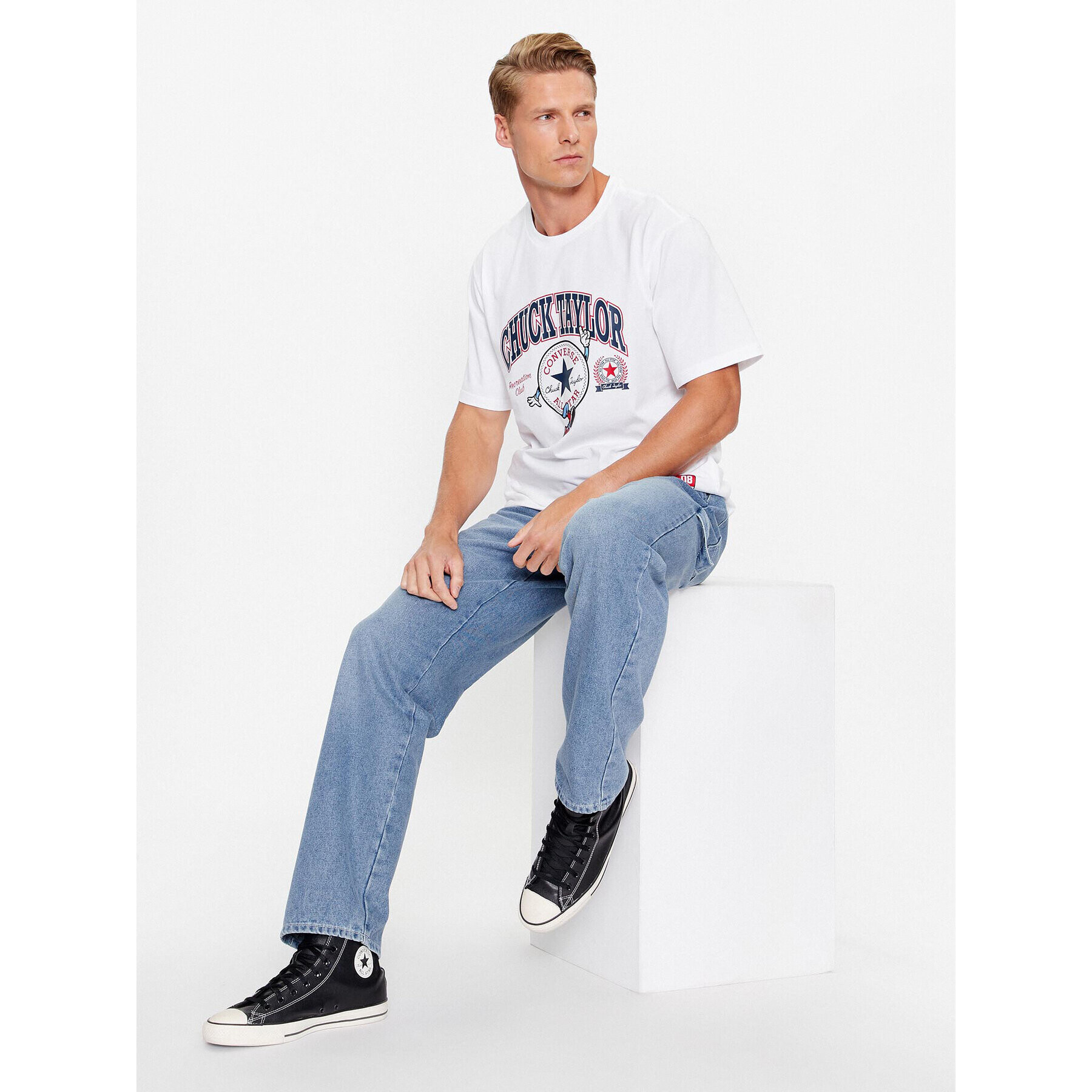 Converse Тишърт Chuck Retro Ct Collegiate Ss Tee 10025293-A03 Бял Regular Fit - Pepit.bg