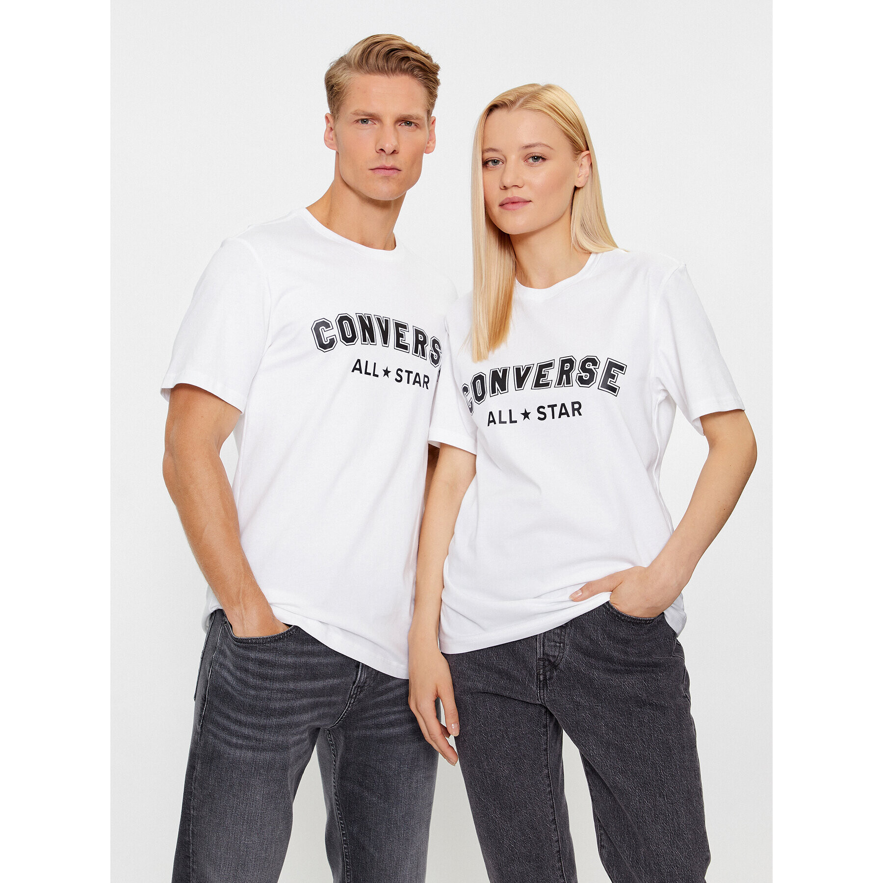 Converse Тишърт Classic Fit All Star Center Front Tee 10024566-A04 Бял Regular Fit - Pepit.bg