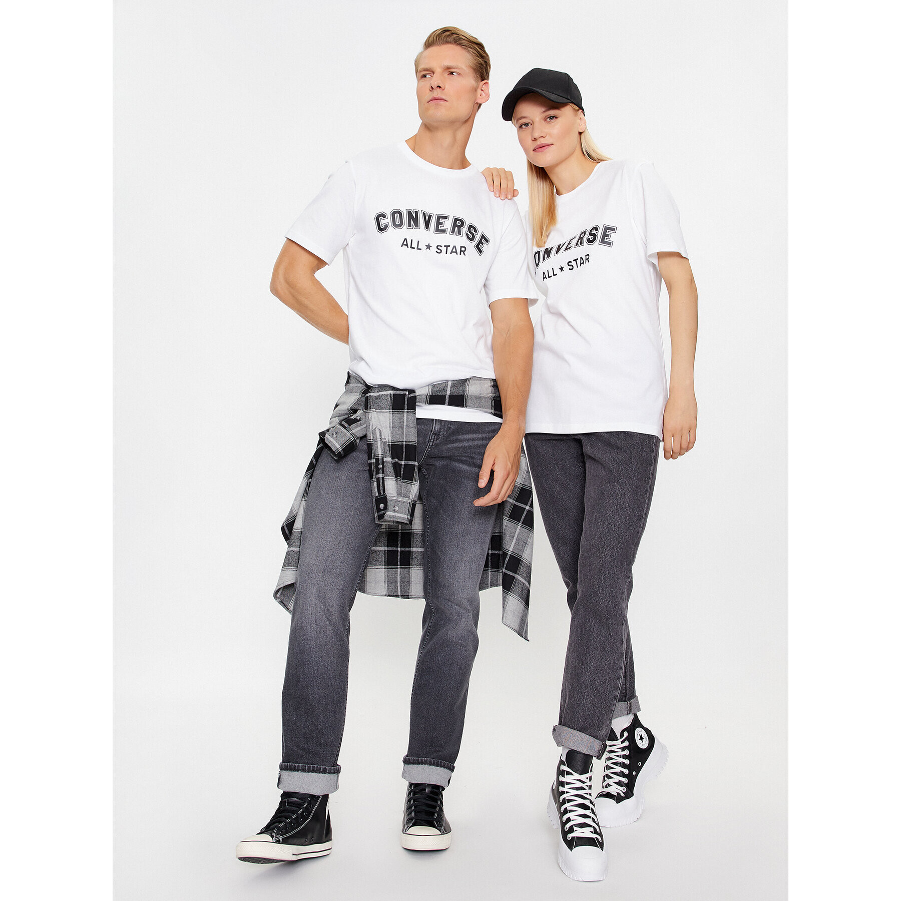 Converse Тишърт Classic Fit All Star Center Front Tee 10024566-A04 Бял Regular Fit - Pepit.bg