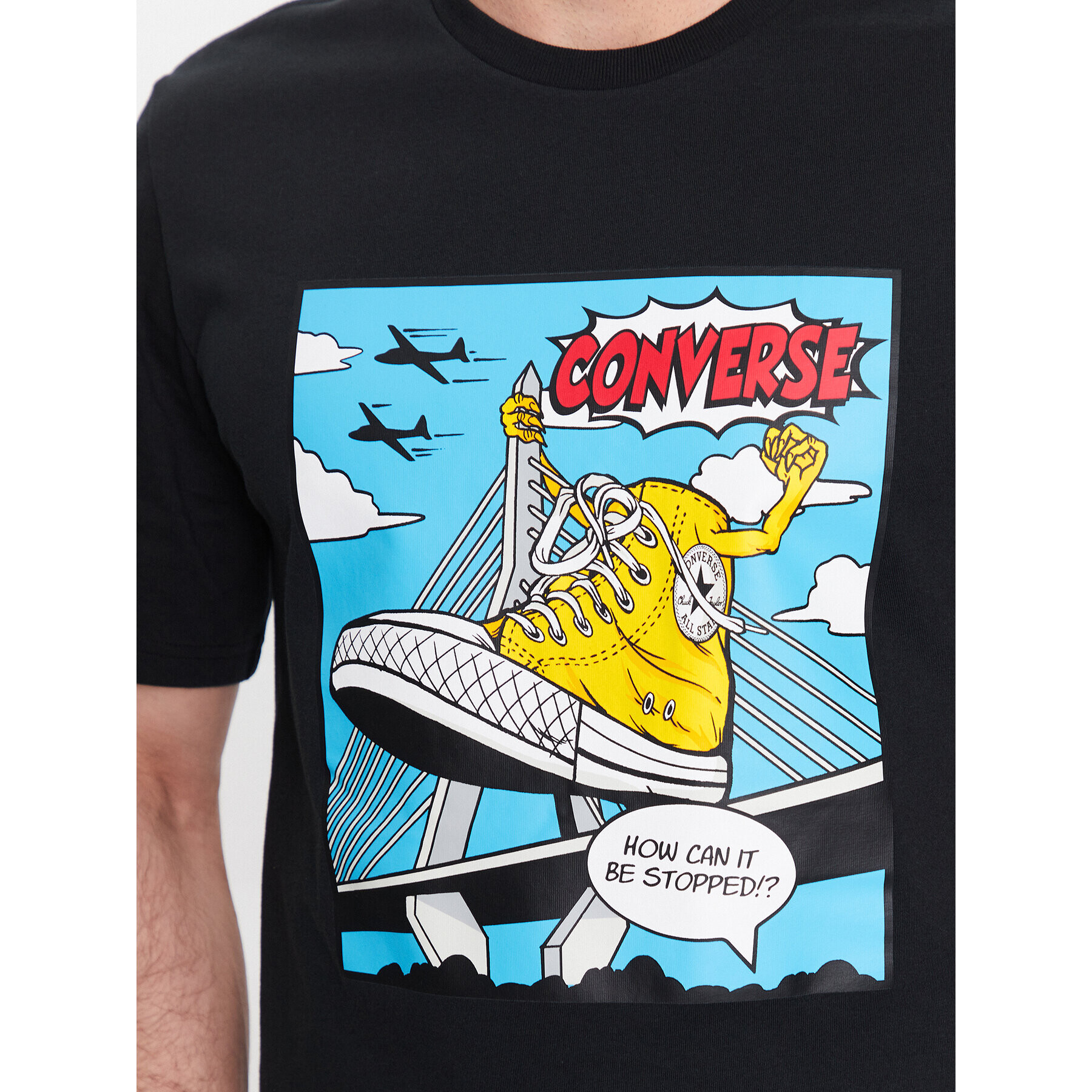 Converse Тишърт Comic 10025060-A02 Черен Standard Fit - Pepit.bg