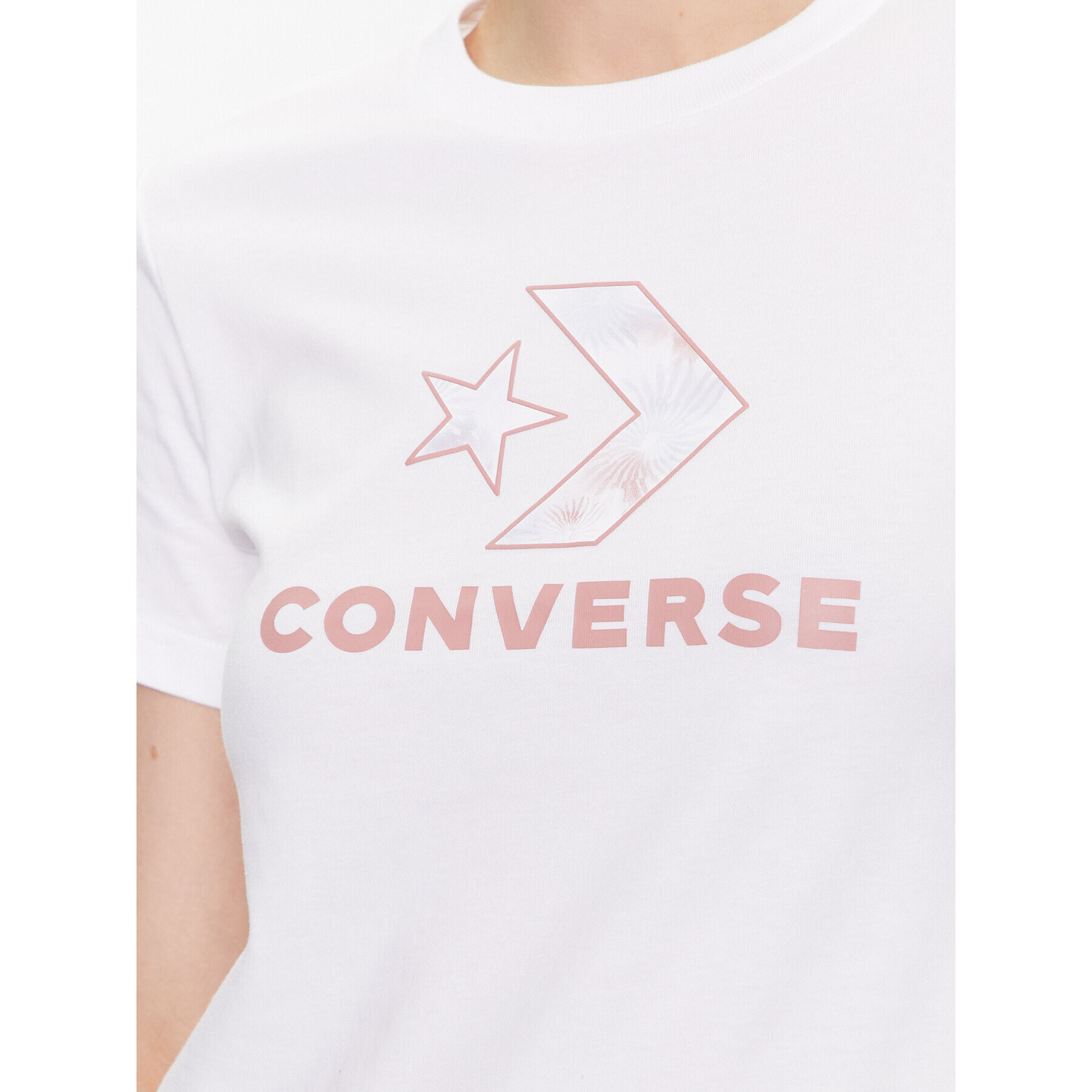 Converse Тишърт Floral Star Chevron 10024538-A01 Бял Slim Fit - Pepit.bg
