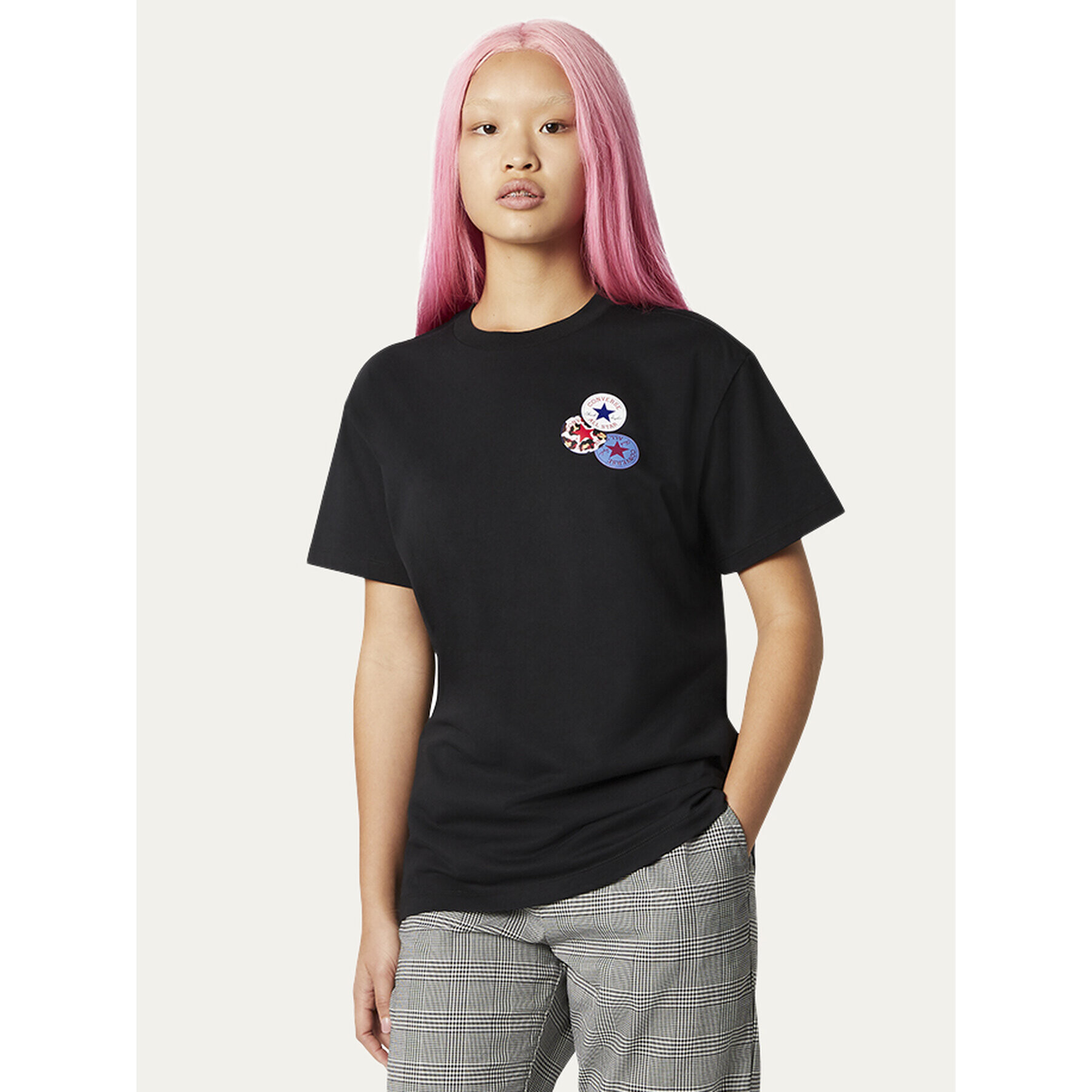 Converse Тишърт Logo Distort Tee 10019115-A02 Черен Regular Fit - Pepit.bg