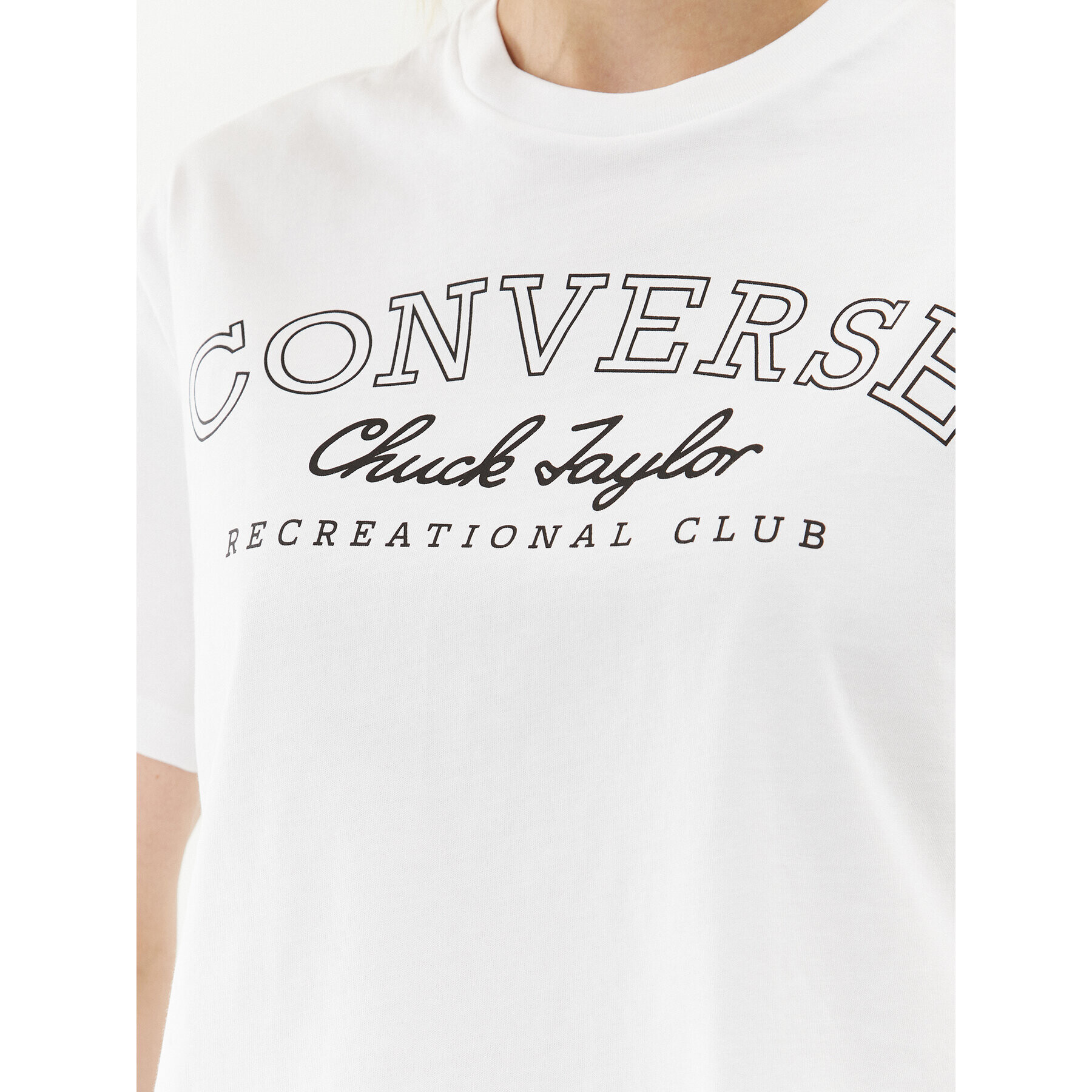 Converse Тишърт Retro Chuck Cropped Tee 10025897-A01 Бял Regular Fit - Pepit.bg