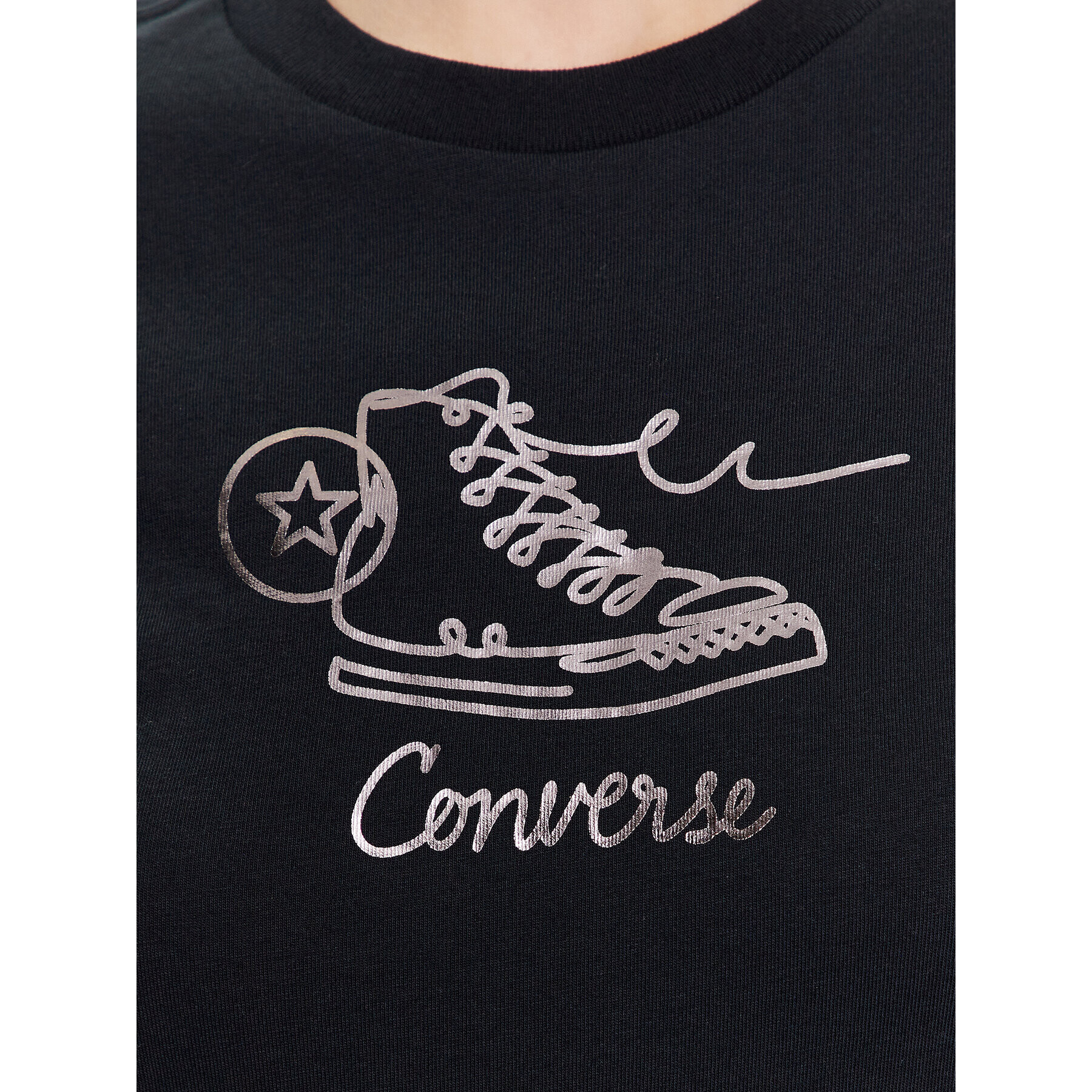 Converse Тишърт Sneaker Graphic 10024537-A03 Черен Slim Fit - Pepit.bg
