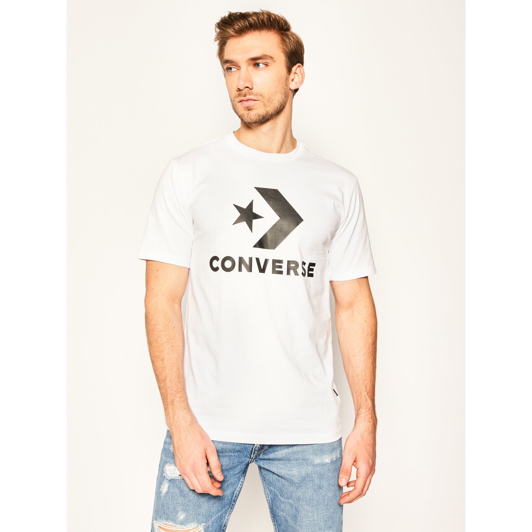 Converse Тишърт Star Chevron 10018568-A02 Бял Regular Fit - Pepit.bg