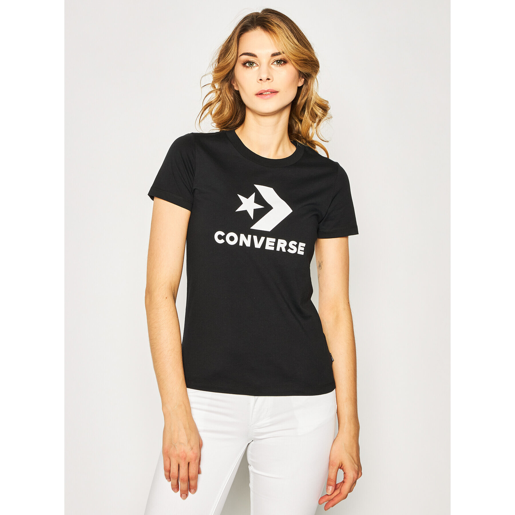 Converse Тишърт Star Chevron 10018569 Черен Regular Fit - Pepit.bg