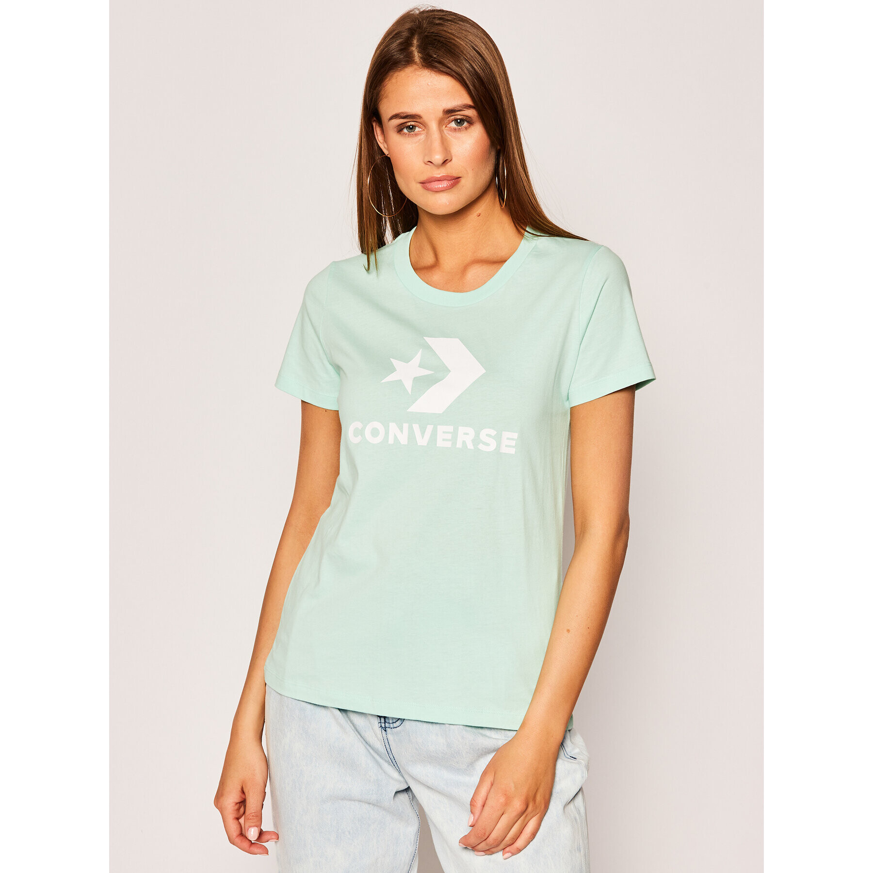 Converse Тишърт Star Chevron 10018569 Зелен Regular Fit - Pepit.bg