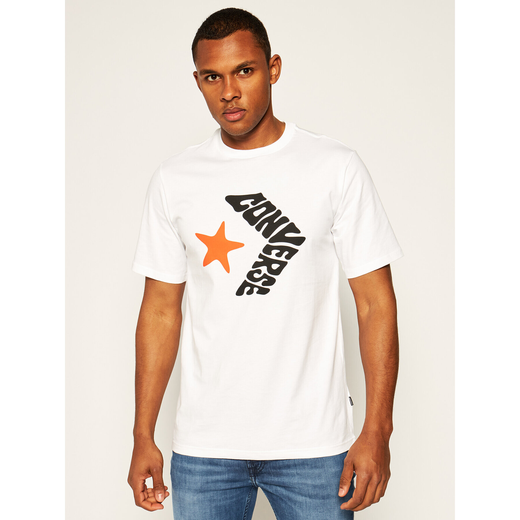 Converse Тишърт Star Chevron 10018870-A02 Бял Regular Fit - Pepit.bg