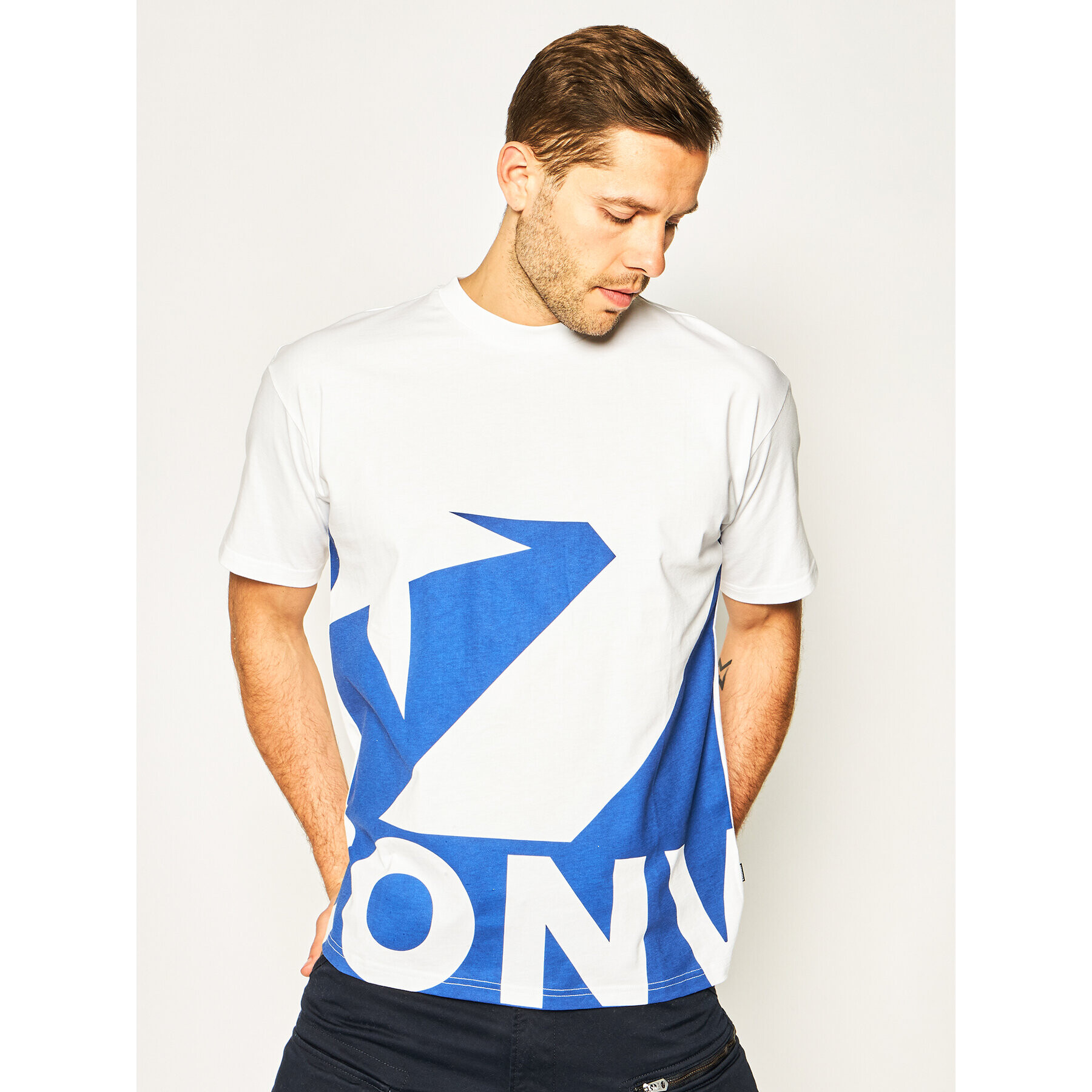 Converse Тишърт Star Chevron Icon Remix 10018381-A04 Бял Oversize - Pepit.bg