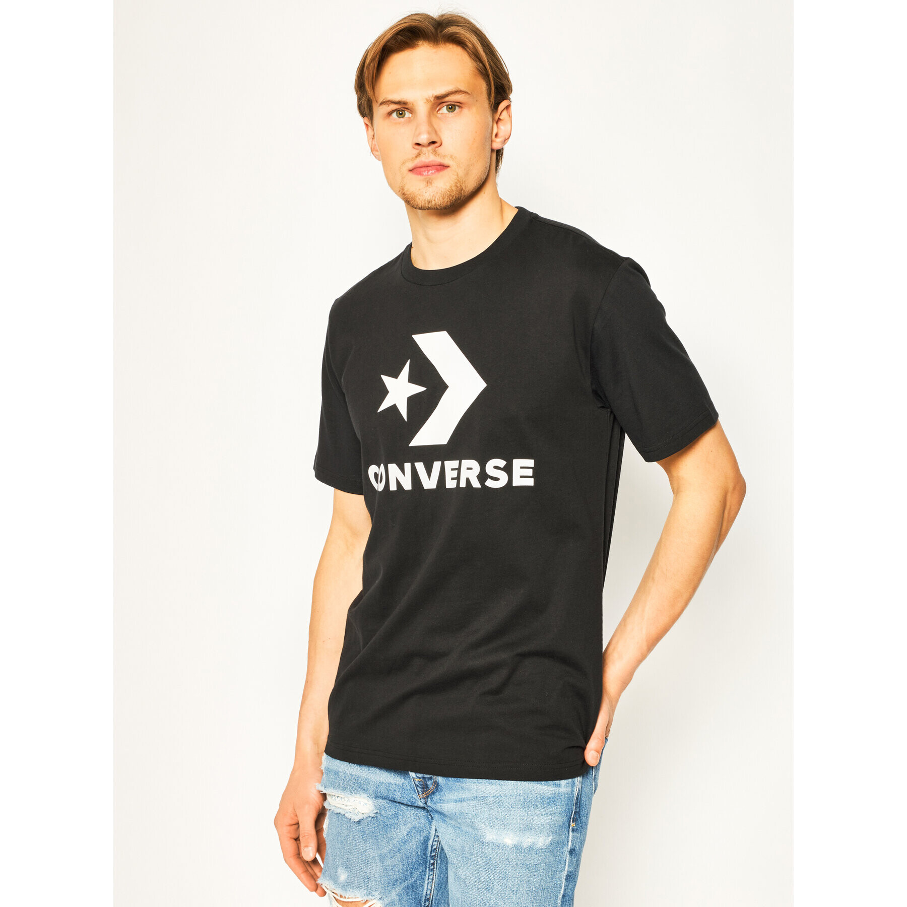 Converse Тишърт Star Chevron Tee 10018568-A01 Черен Regular Fit - Pepit.bg