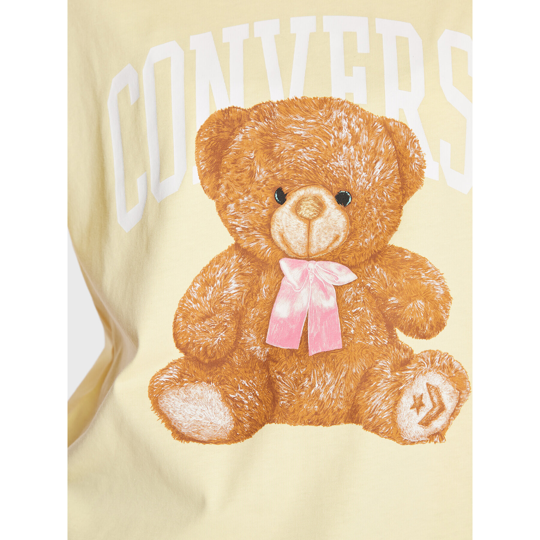 Converse Тишърт Teddy Bear 10023881-A02 Жълт Loose Fit - Pepit.bg