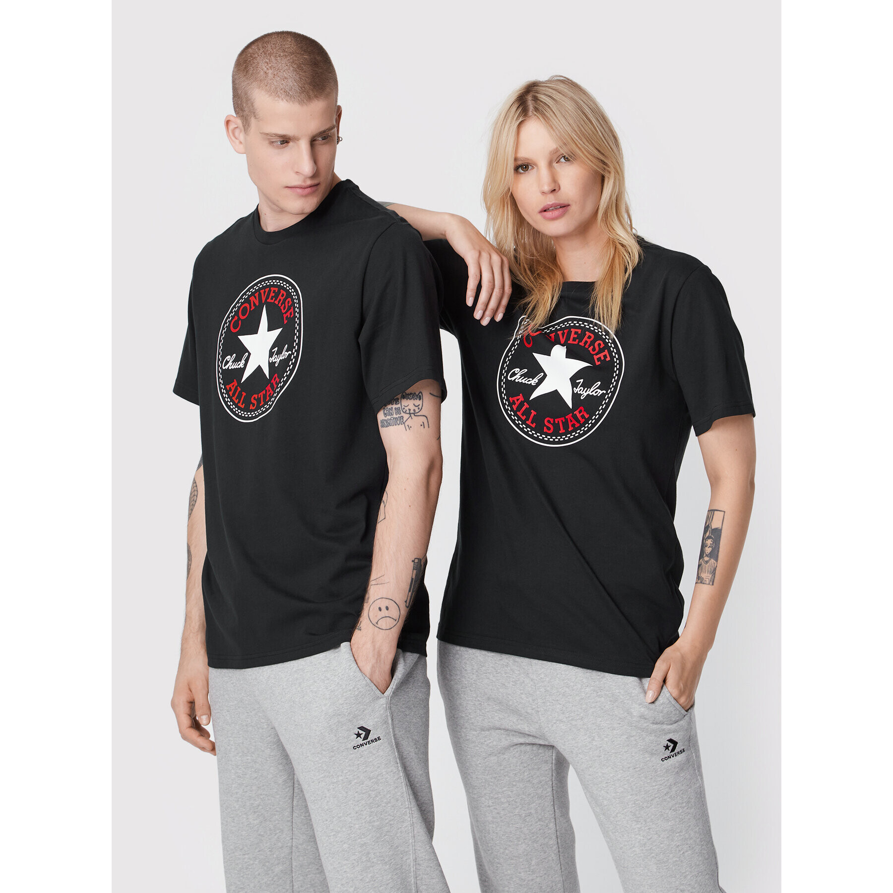 Converse Тишърт Unisex 10024064-A02 Черен Standard Fit - Pepit.bg